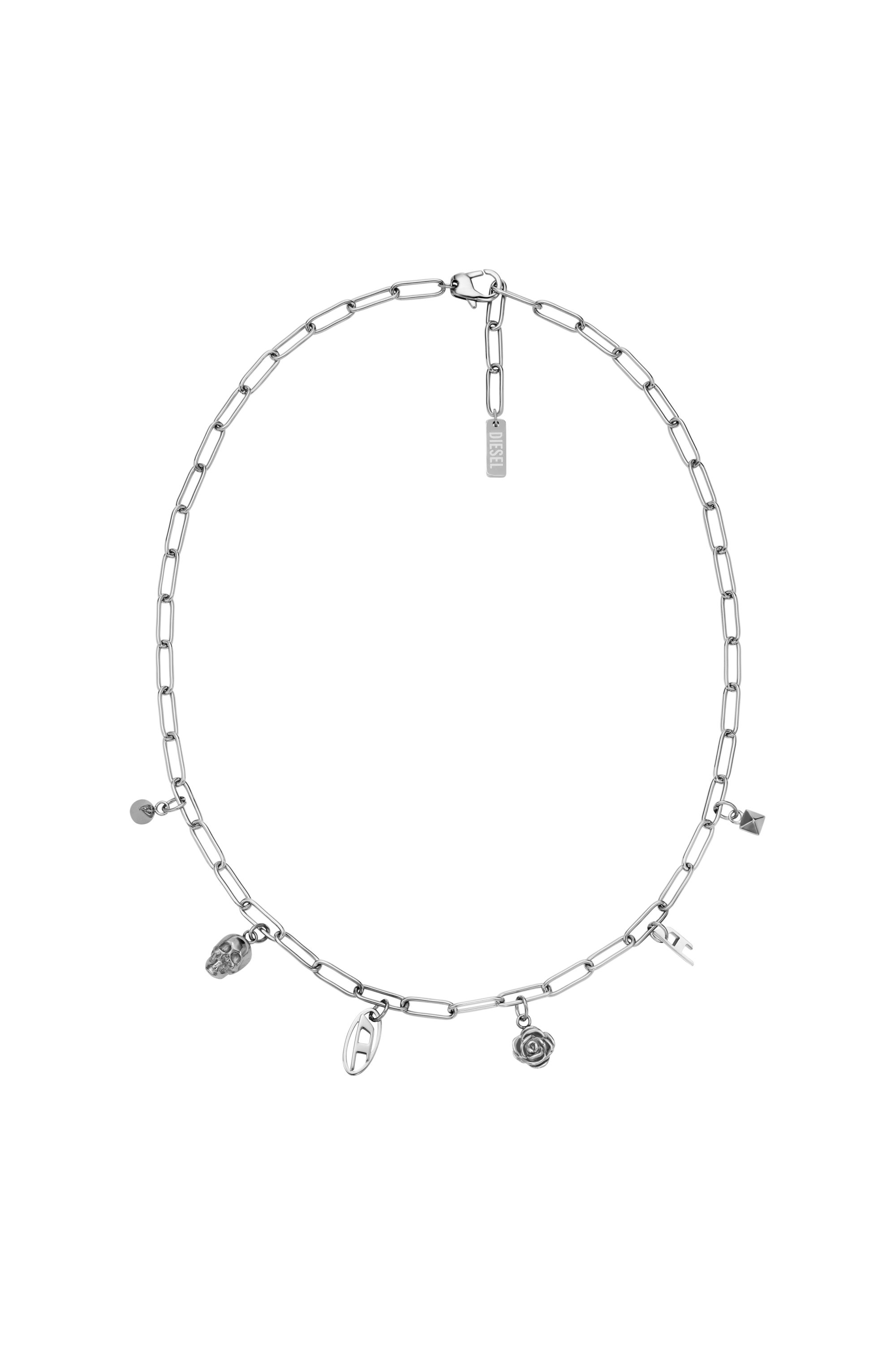 Diesel - DX1605040, Unisex Charm-Halskette aus Edelstahl in Silber - 1