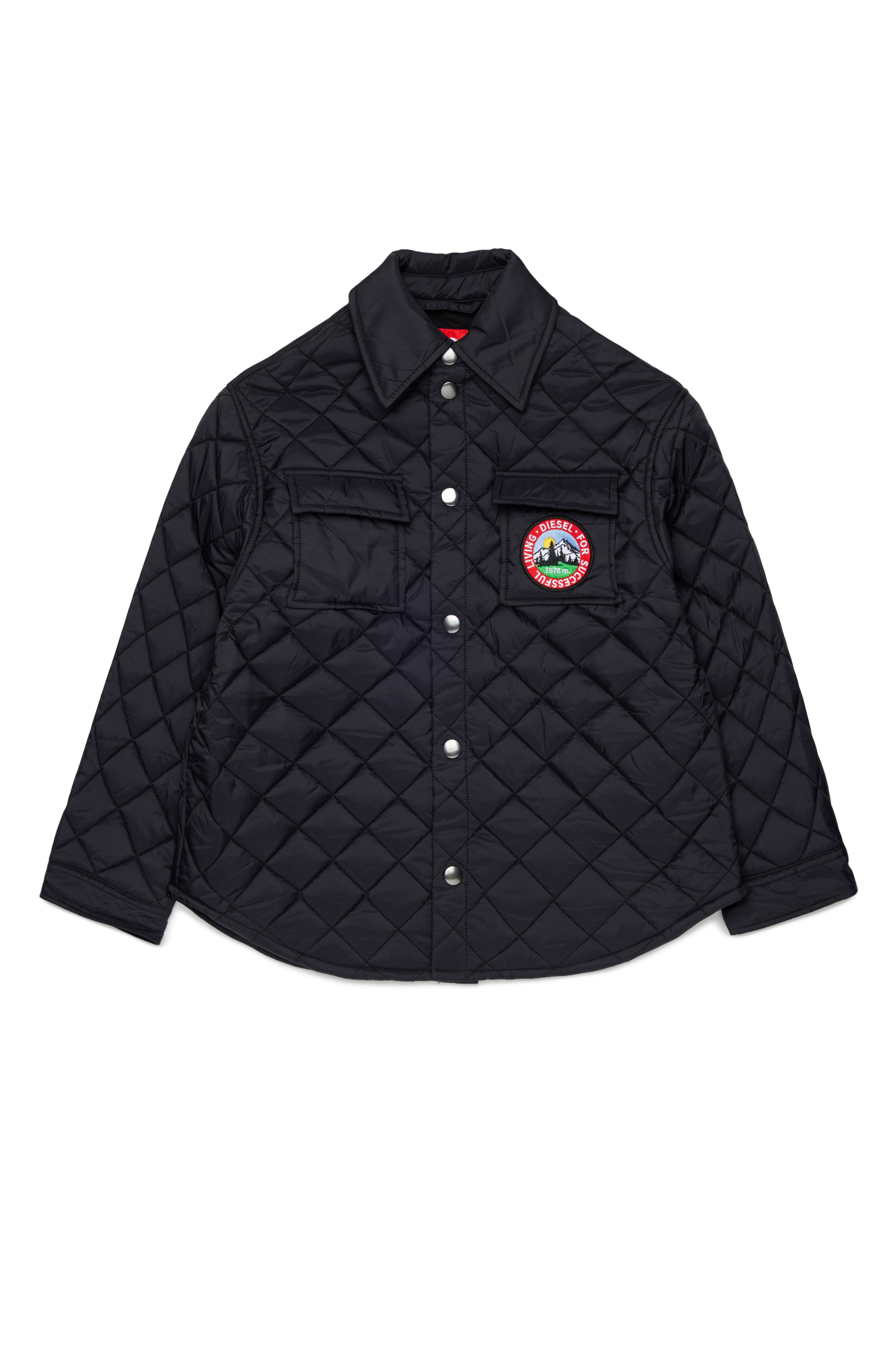 Diesel - JMONTY, Unisex Hemdjacke aus gestepptem Nylon in Schwarz - 1
