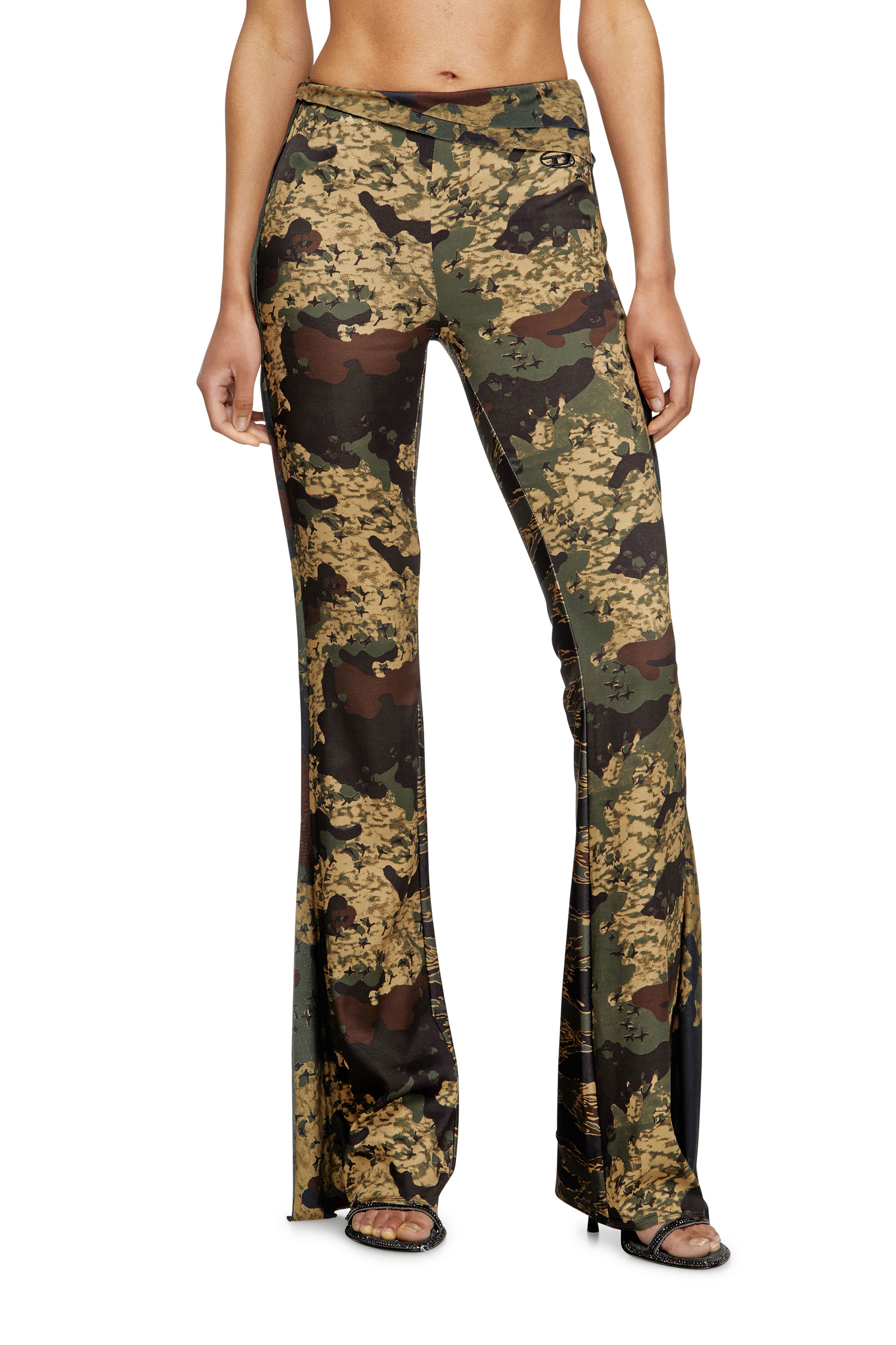 Diesel - P-AFFAL, Damen Jazz-Hose mit gemischten Camo-Prints in Armeegrün - 1