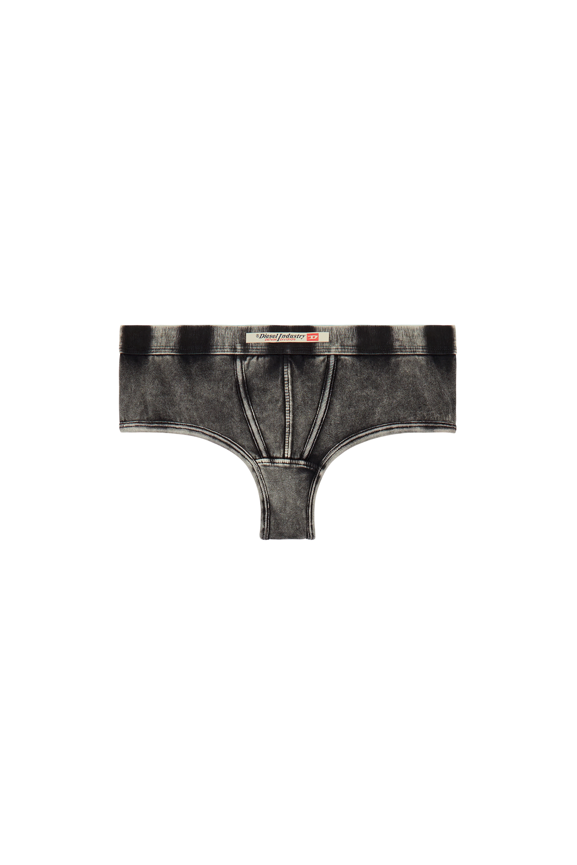 Diesel - UFPN-CLODIA, Damen Tanga aus Denim-Effekt-Jersey in Schwarz - 2