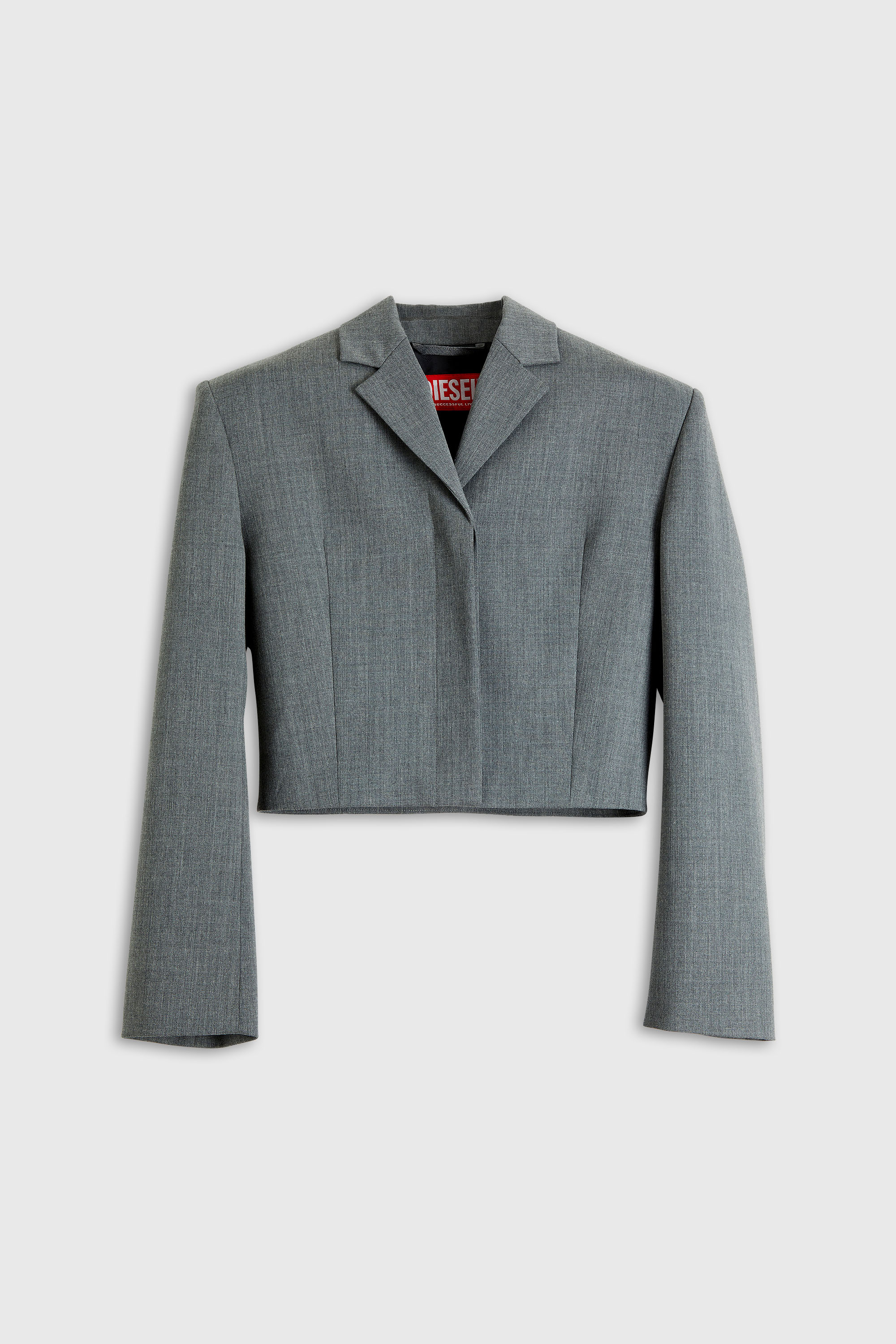 Diesel - G-LANCE, Damen Kurz geschnittener Blazer aus Wollmischgewebe in Grau - 2