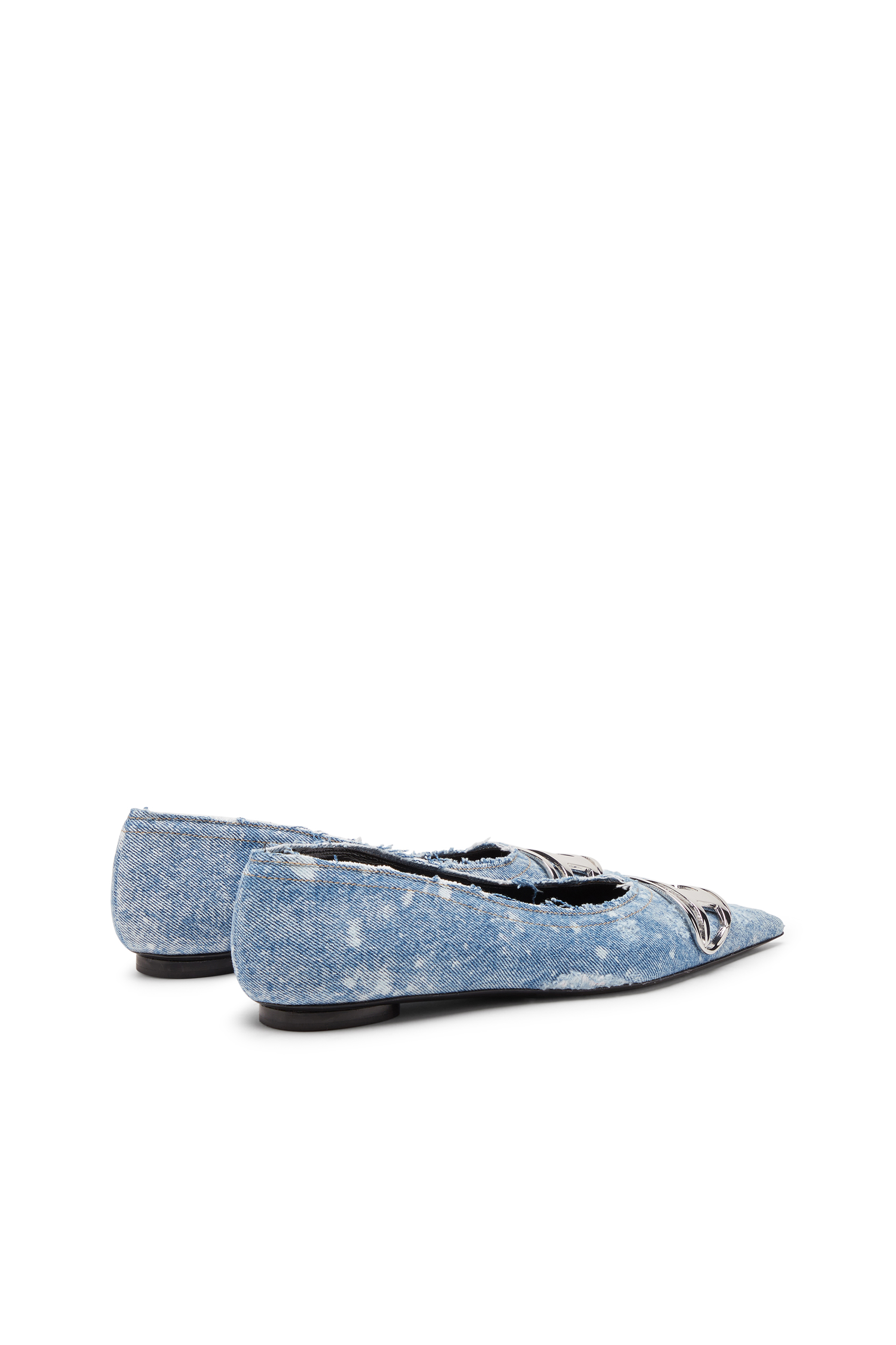 Diesel - D-VENUS BAL, Damen D-Venus-Ballerinas mit verspiegeltem Finish in Hellblau - 3