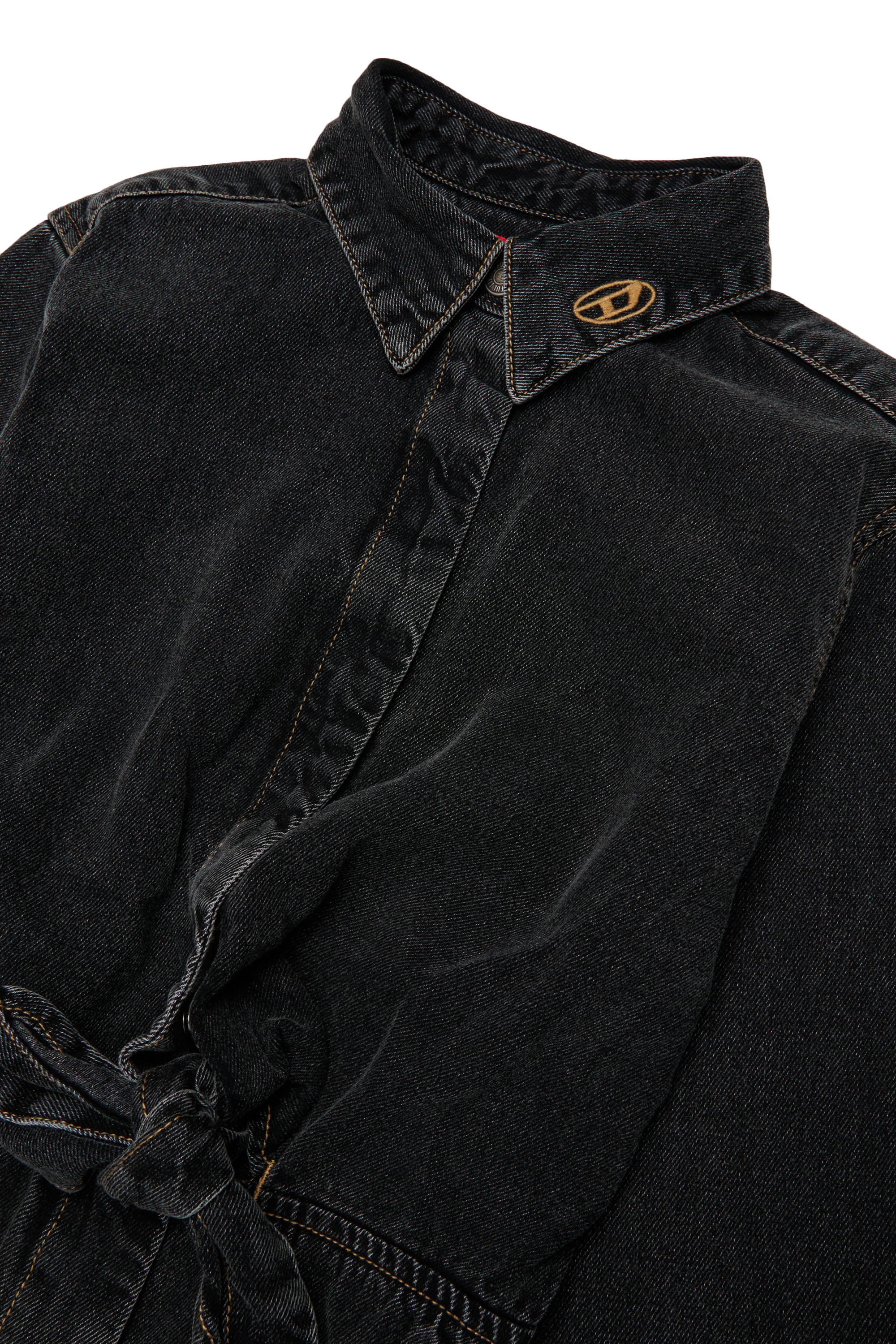 Diesel - DESUSY, Damen Jeanskleid aus Denim mit Tailleng&uuml;rtel in Schwarz/Dunkelgrau - 3