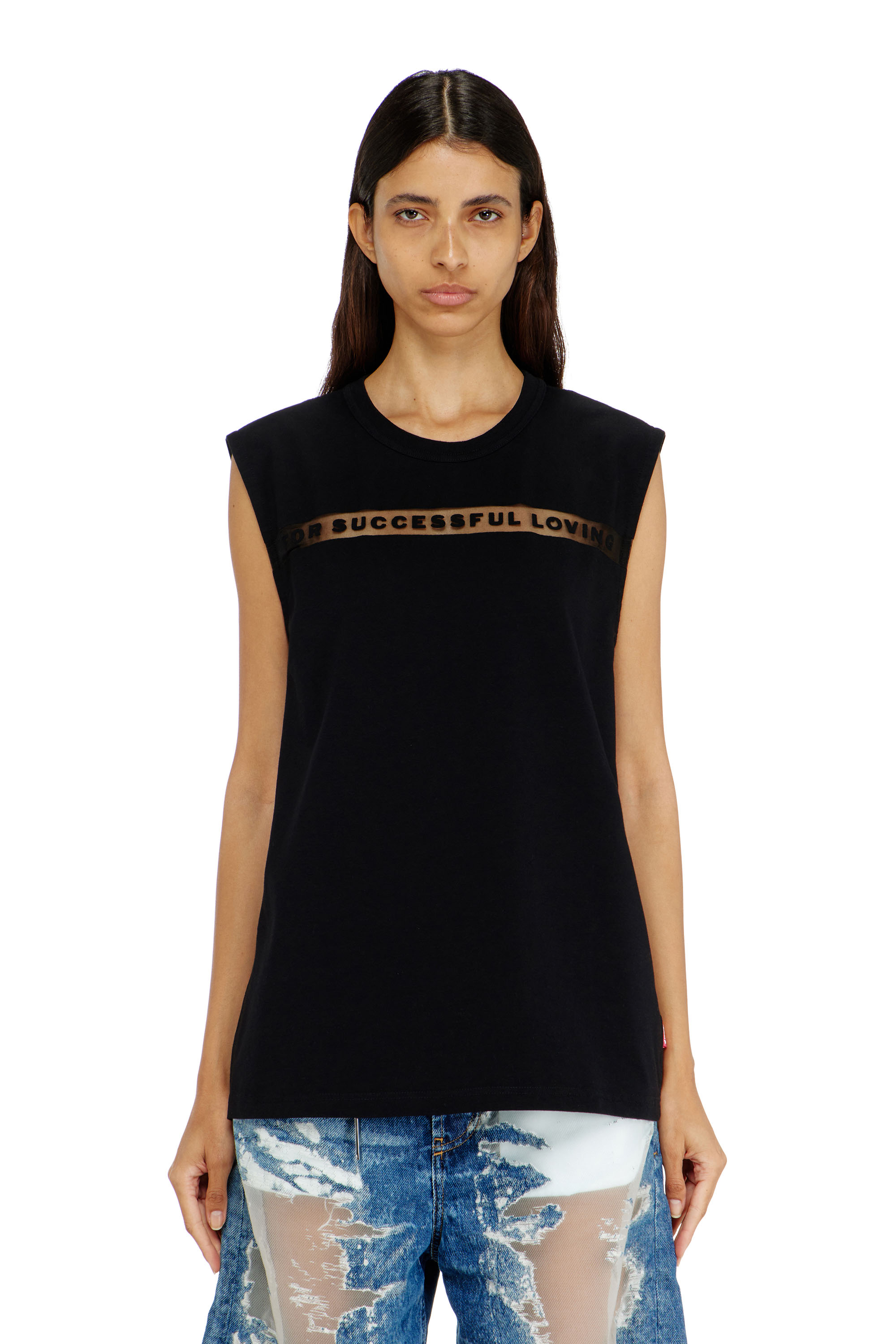 Diesel - PR-T-NORM-BISC-MATI-R, Unisex Tanktop mit For Successful Loving Logo in Schwarz - 3
