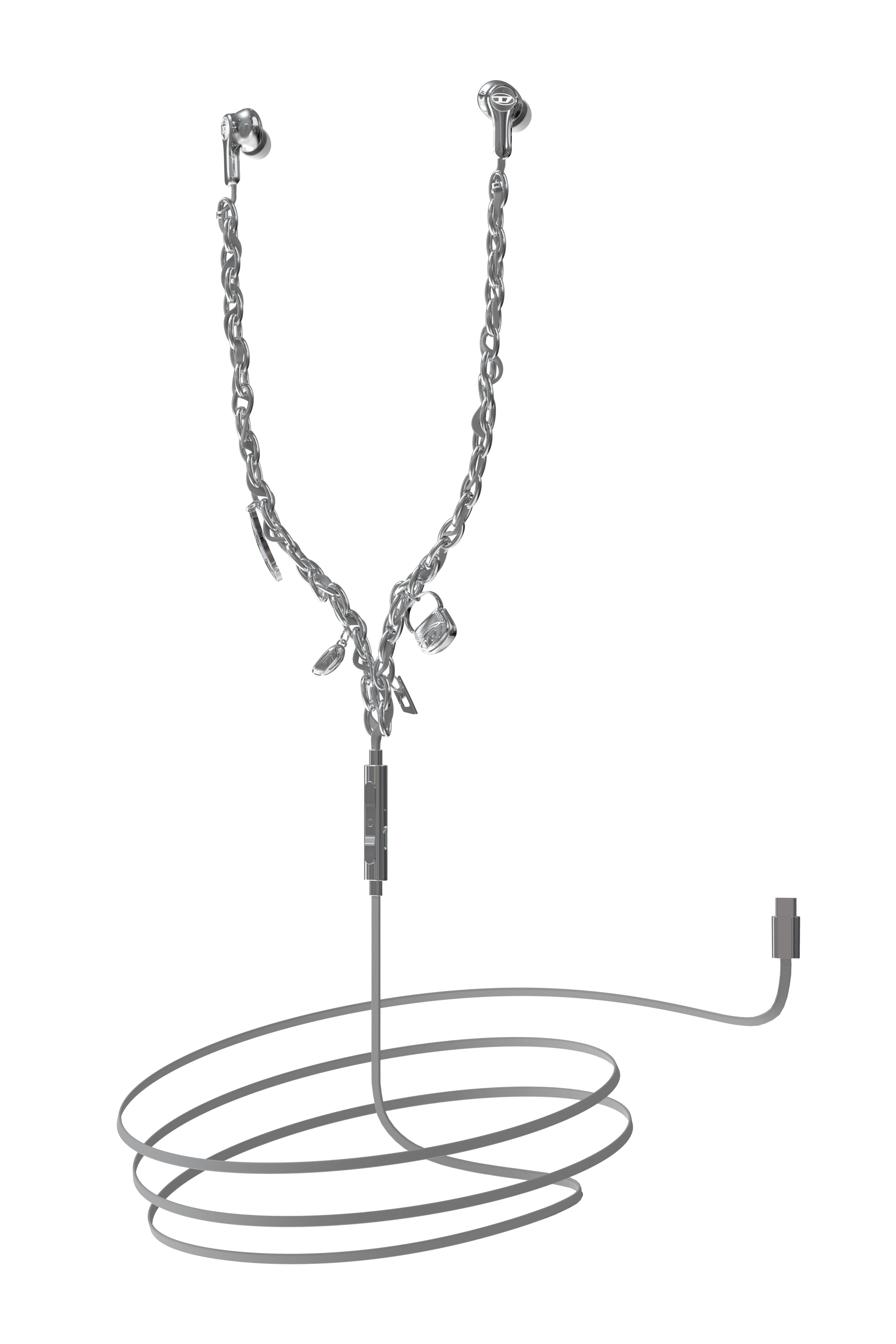 Diesel - 60458  WIRED EARBUDS, Unisex Wired Earbuds und charms in Silber - 2