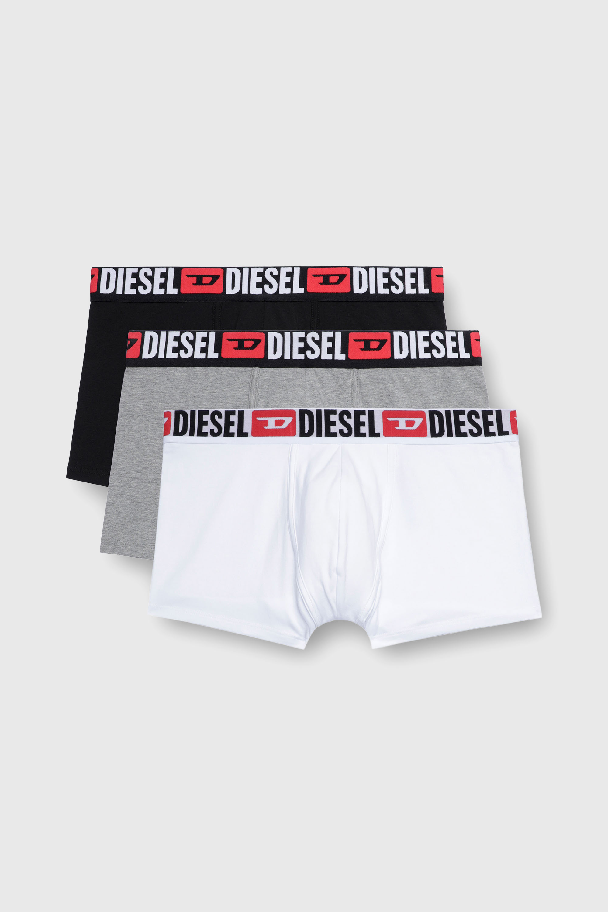 Diesel - UMBX-DAMIENTHREEPACK, Herren Retropants im Dreierpack mit umlaufendem Logo am Bund in Weiss/Grau - 2