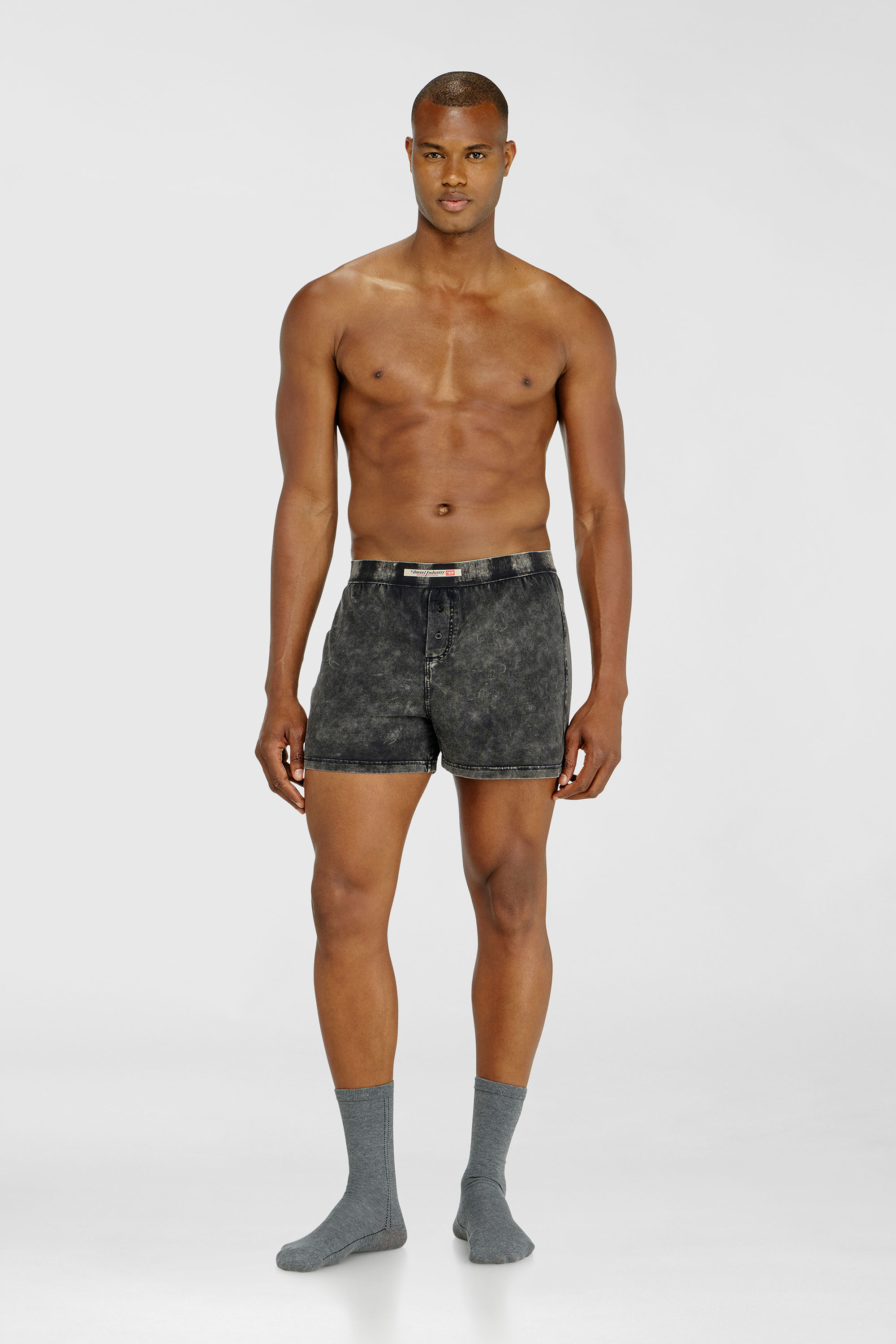 Diesel - STARPER-EL-DNM, Herren Boxers aus Baumwolle mit Denim-Effekt in Dunkelgrau - 2