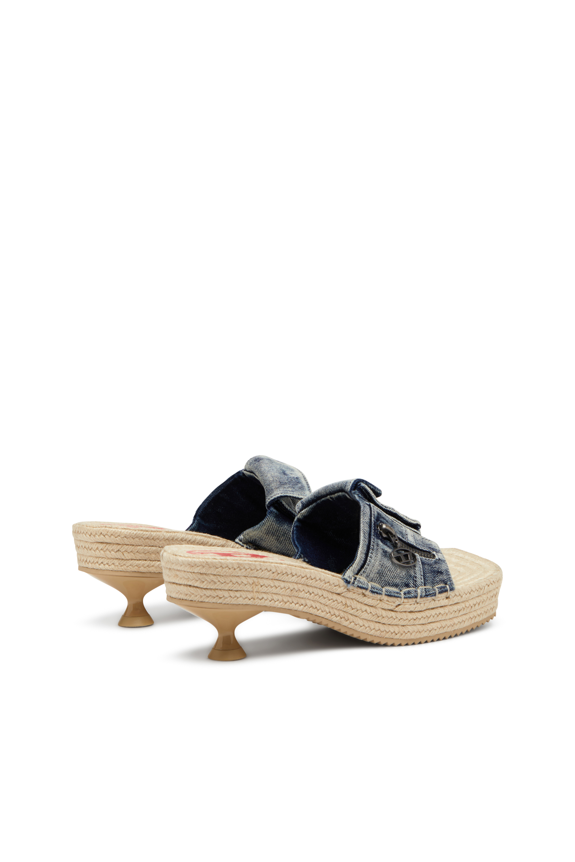 Diesel - D-IBIZA 40 PCK, Damen Espadrilles mit Absatz und Plateau aus Denim in Blau - 3