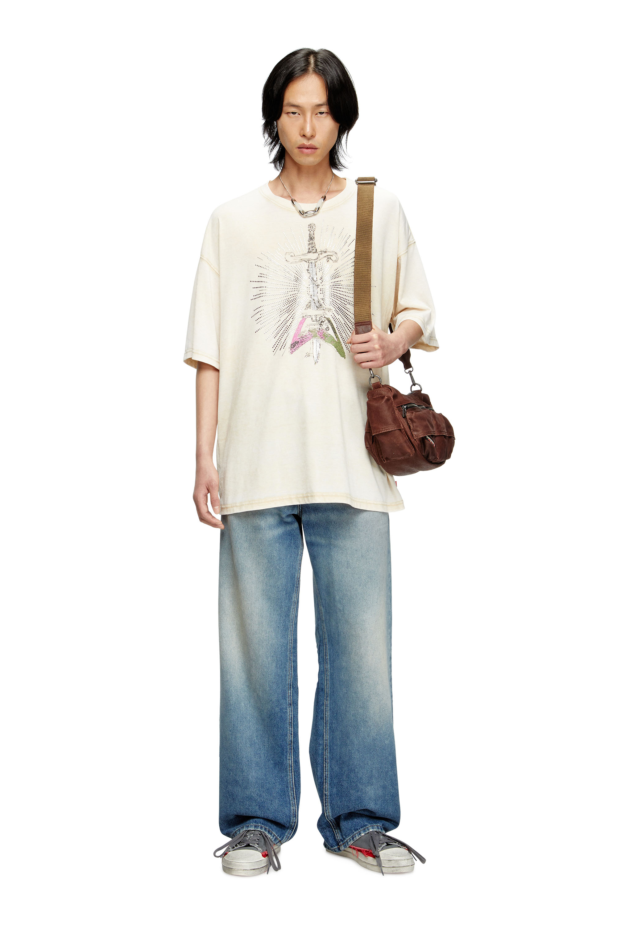 Diesel - MULTI-PKTS SHOULDER BAG X, Unisex Multi-Pkts - Baumwolltasche mit mehreren Taschen in Braun - 6