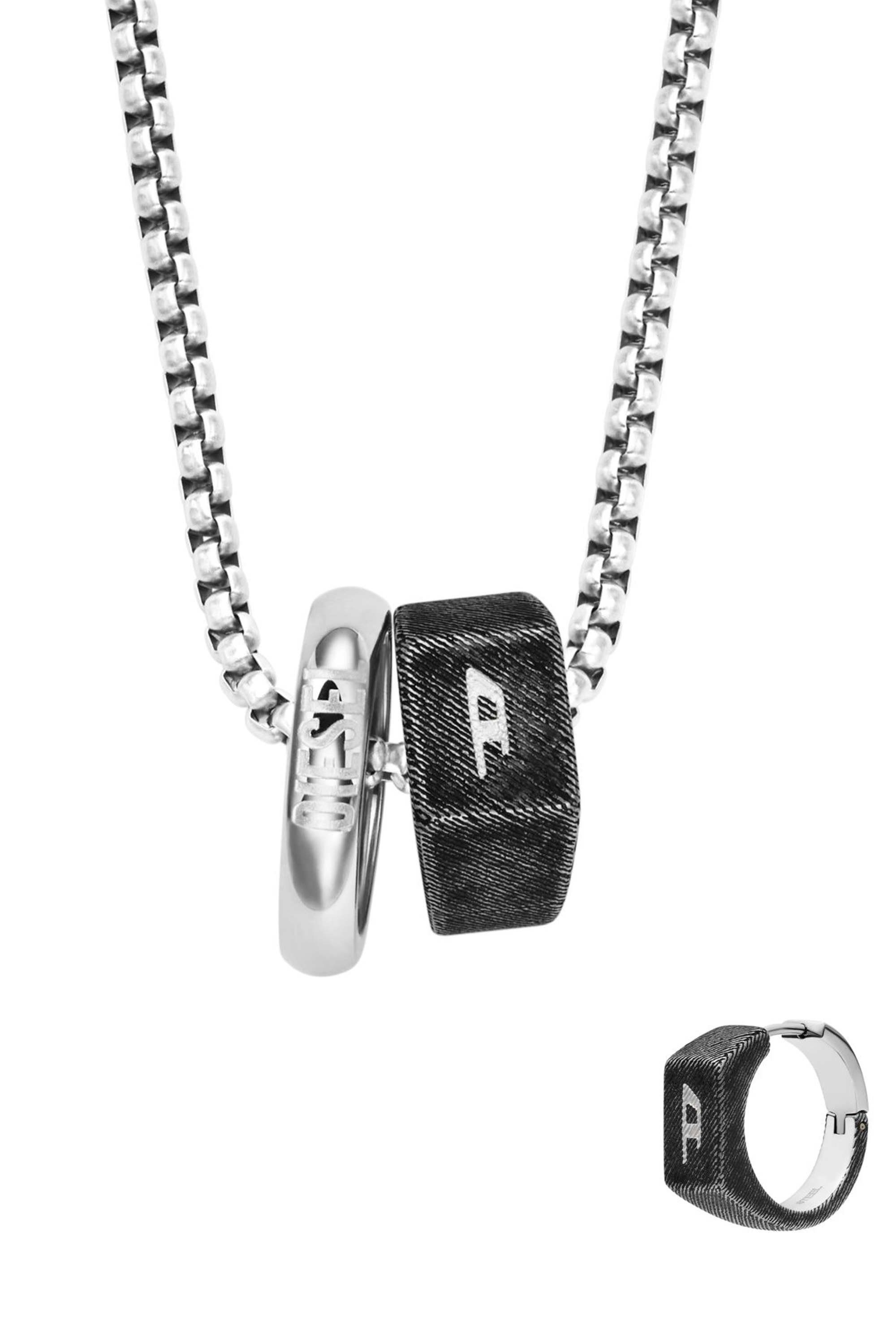 Diesel - DX1654SET JEWELLERY, Unisex Set aus Halskette und Ohrringen aus Edelstahl in Silber - 2