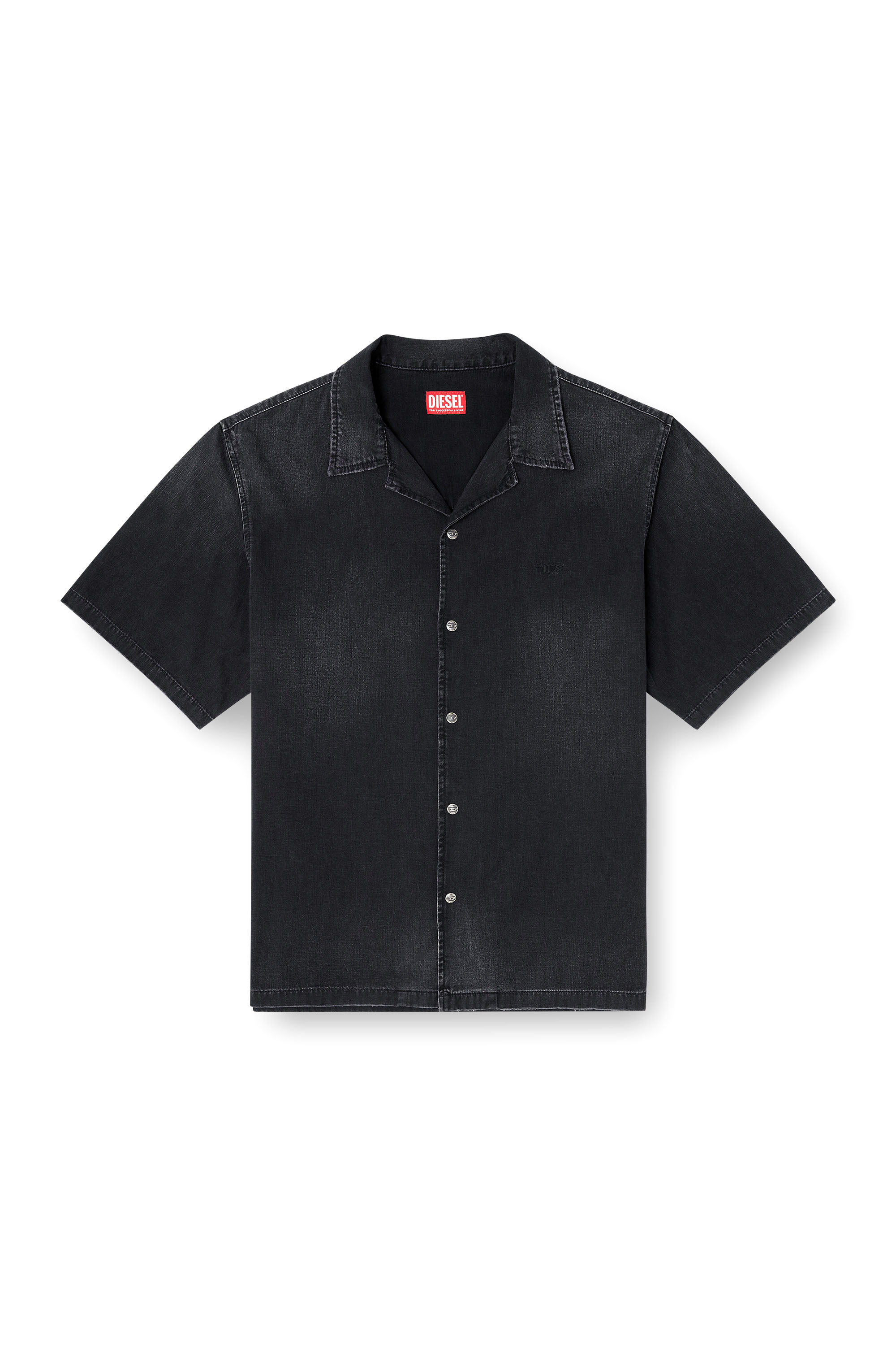 Diesel - D-NABIL-D, Herren Denim-Hemd mit kurzen &Auml;rmeln in Schwarz - 3