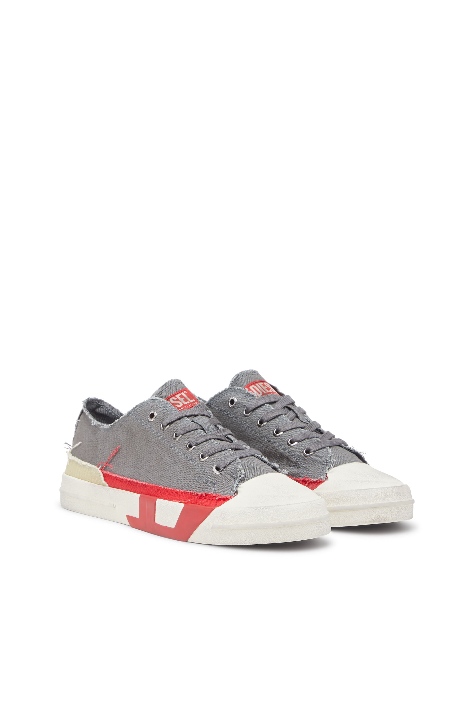 Diesel - S-D-VERSE LOW, Herren S-D-Verse-Canvas-Sneakers mit Schmutz-Effekt in Grau - 2