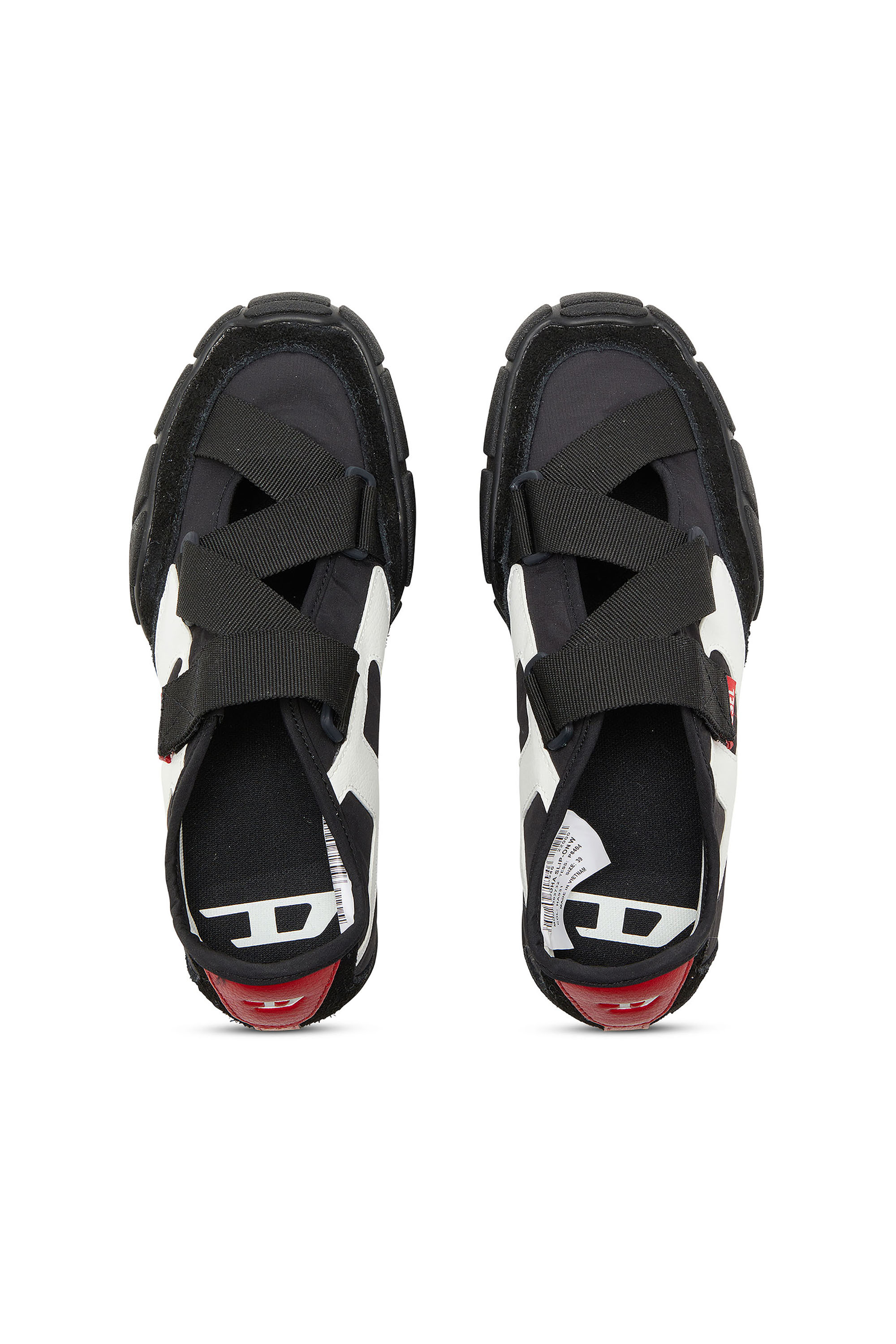 Diesel - S-PAGODHA SLIP-ON W, Damen S-Pagodha-Schnürsenkel-Freie Sneakers aus Ripstop mit Riemen in Schwarz/Weiß - 4