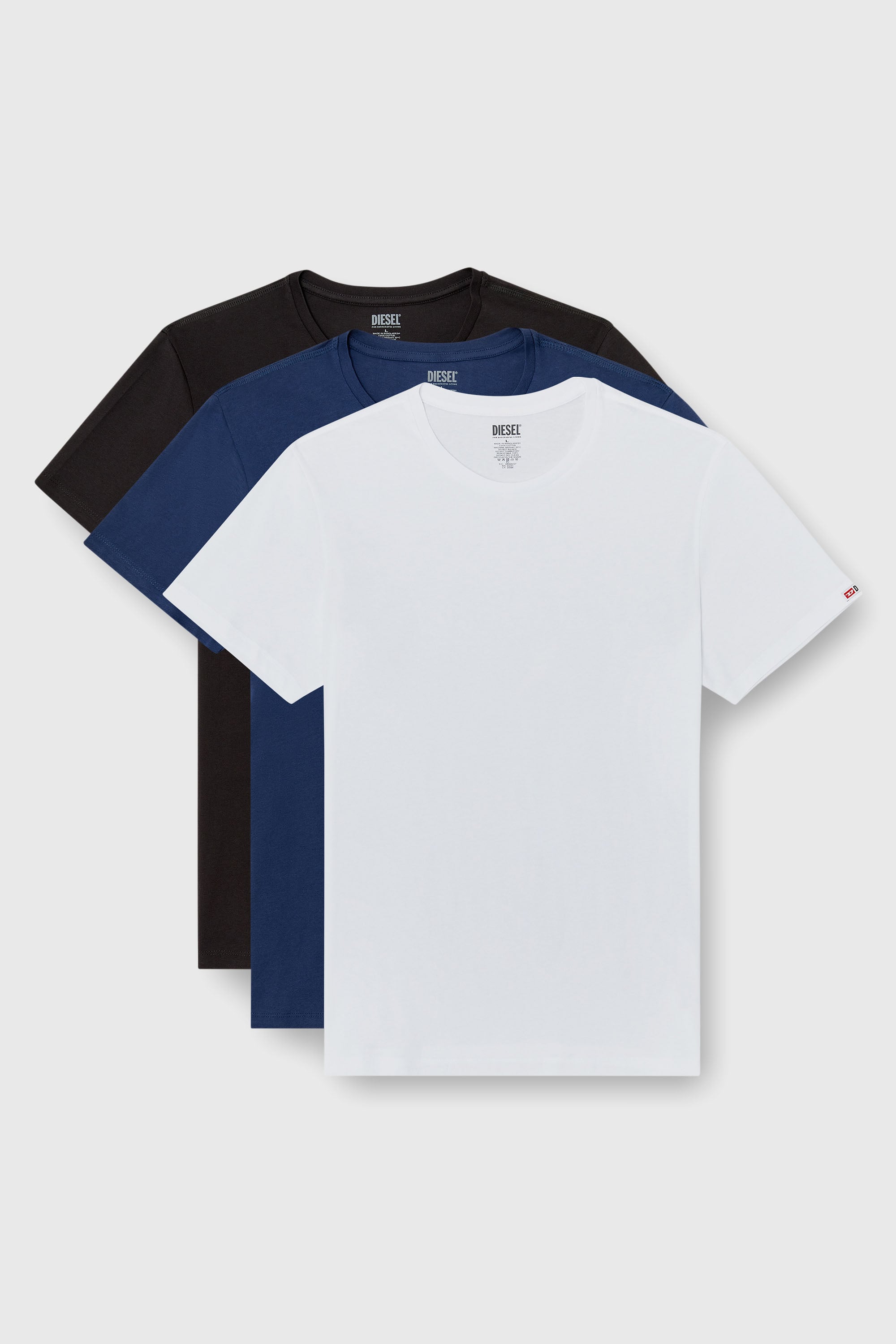 Diesel - RANDAL-D-CORE-3PACK, Herren Set aus 3 T-Shirts aus Baumwolle in Weiss/Blau - 1
