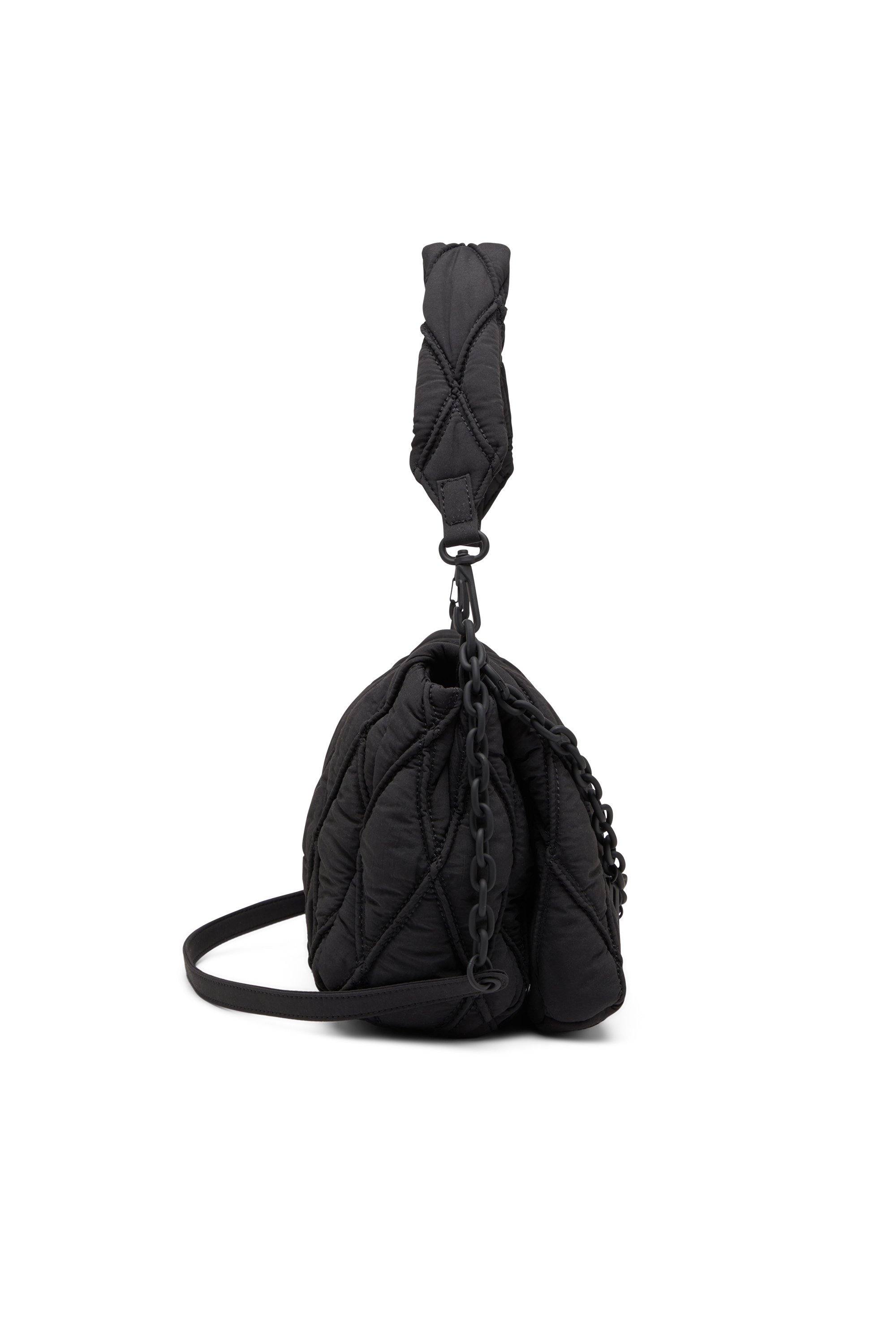 Diesel - CHARM-D SHOULDER M, Damen Charm-D M-Schultertasche aus gestepptem Nylon in Schwarz - 4