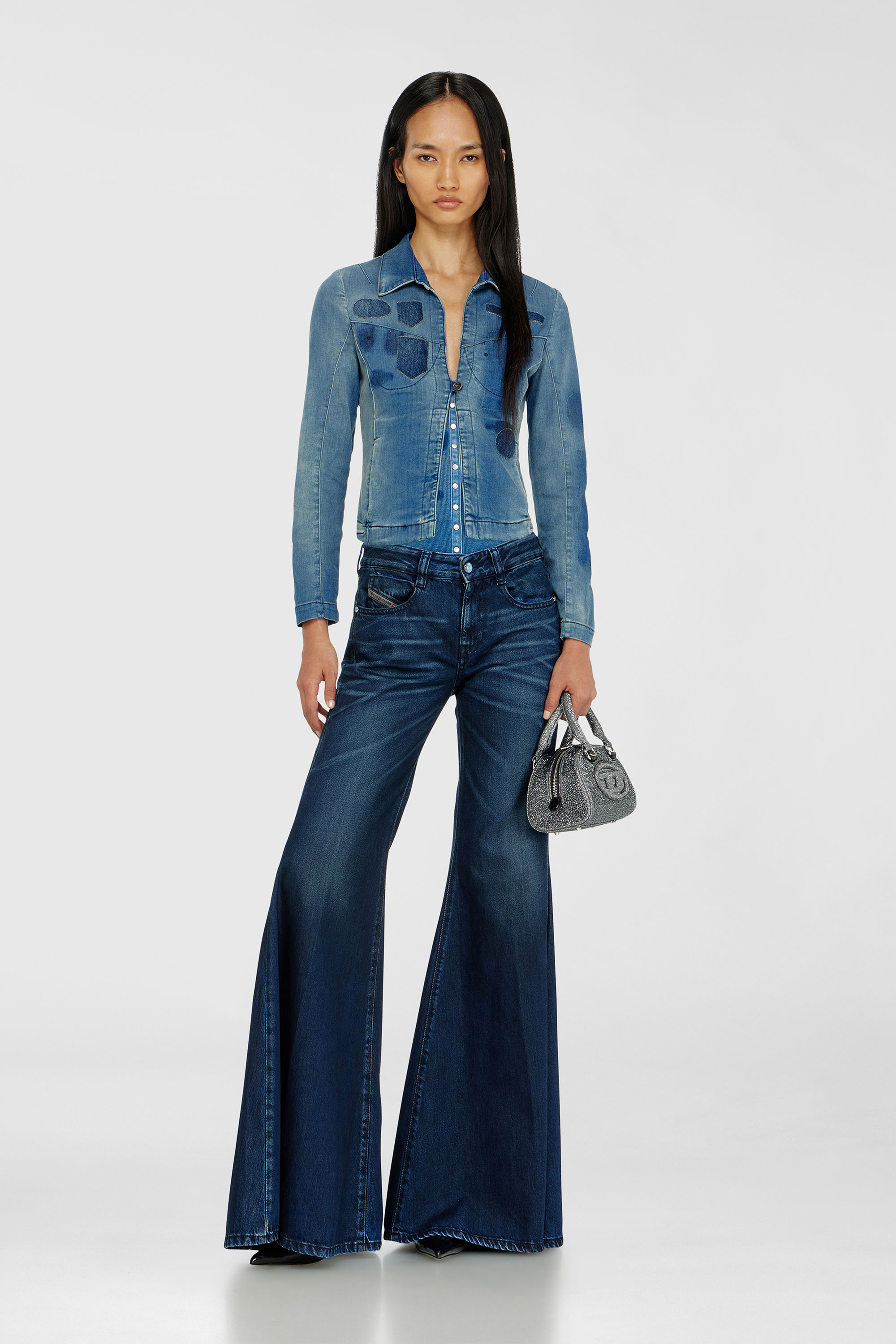 Diesel - Damen Flare Jeans 1970 D-Bleess 09N21, Dunkelblau - 1