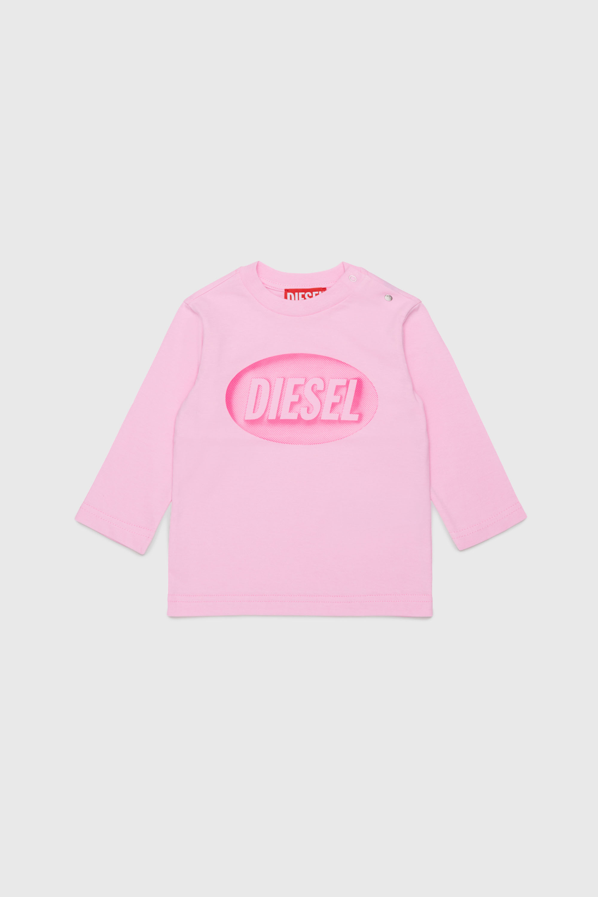 Diesel - TELMB, Herren T-Shirt aus Baumwolle mit Logo-Print in Rosa - 1