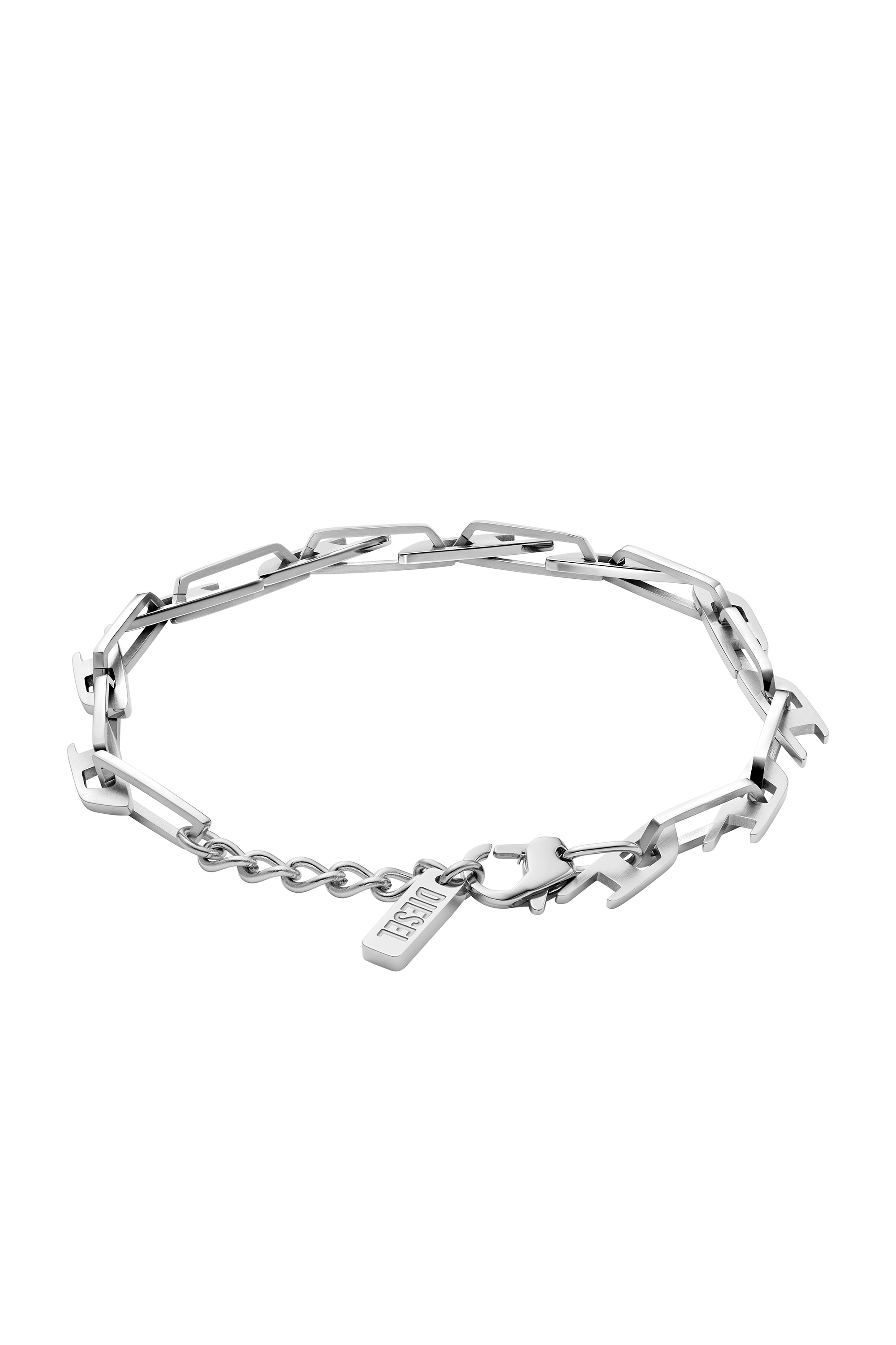 Diesel - DX1536040, Unisex's Stainless Steel Interlocking D Logo Chain Bracelet in Silver - 2