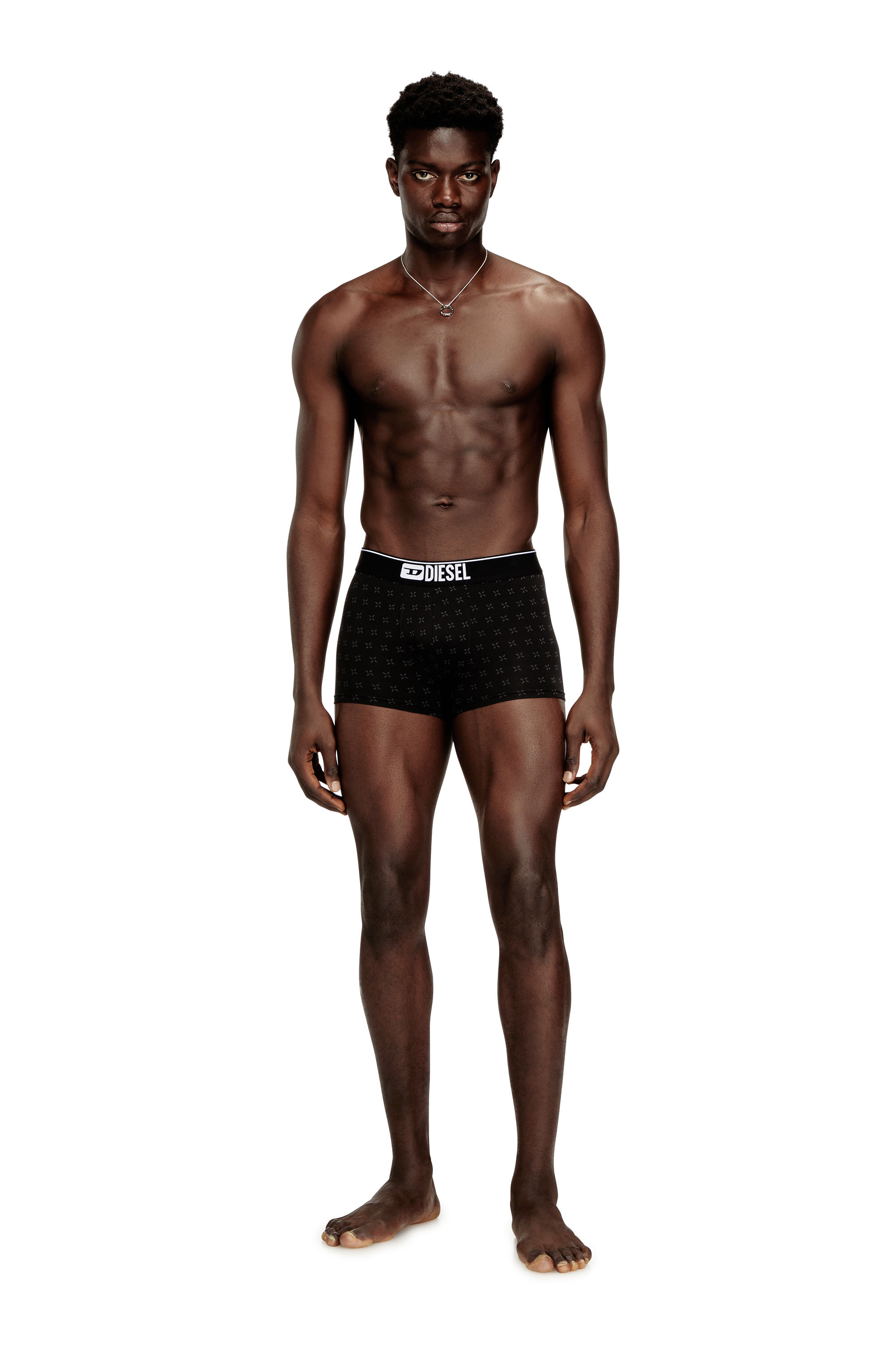 Diesel - DAMIEN-D-BOX-3PACK, Herren 3er-Pack Boxershorts aus Jacquard-Stretchbaumwolle in Schwarz - 3