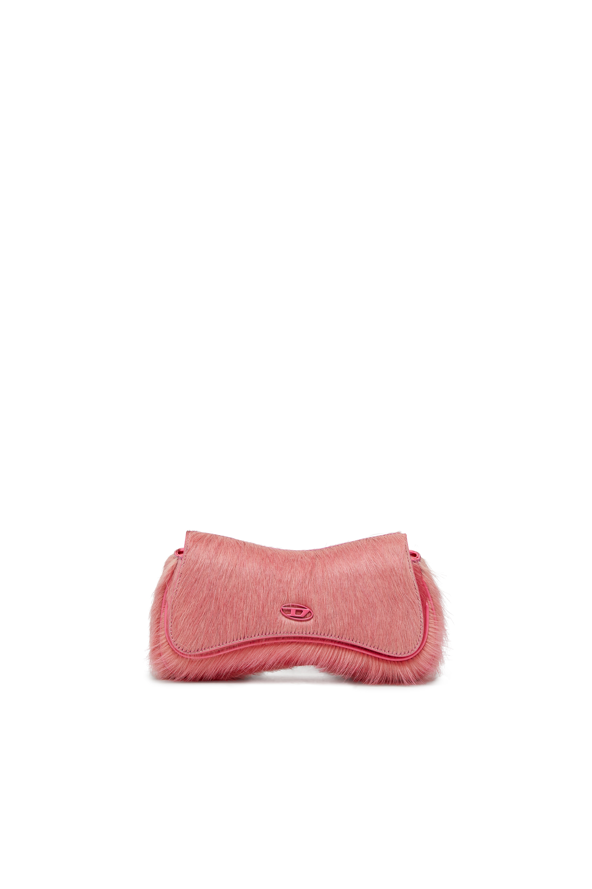 Diesel - PLAY CLUTCH, Damen Clutch aus farbigem, haarigem Leder in Rosa - 1