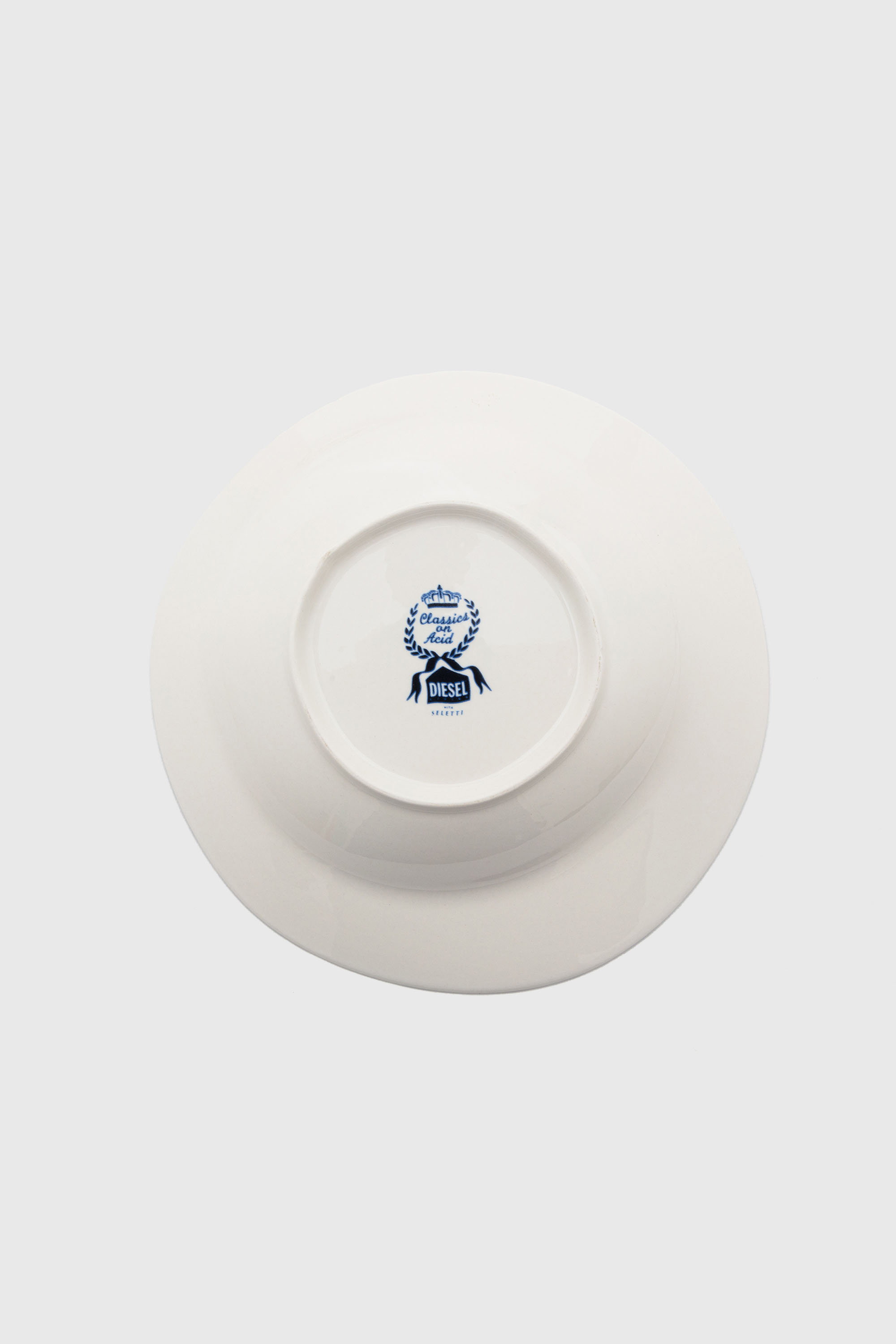 Diesel - 11222 SOUP PLATE IN PORCELAIN "CLASSIC O, Unisex's Pocelain soupe plate in White/Blue - 2