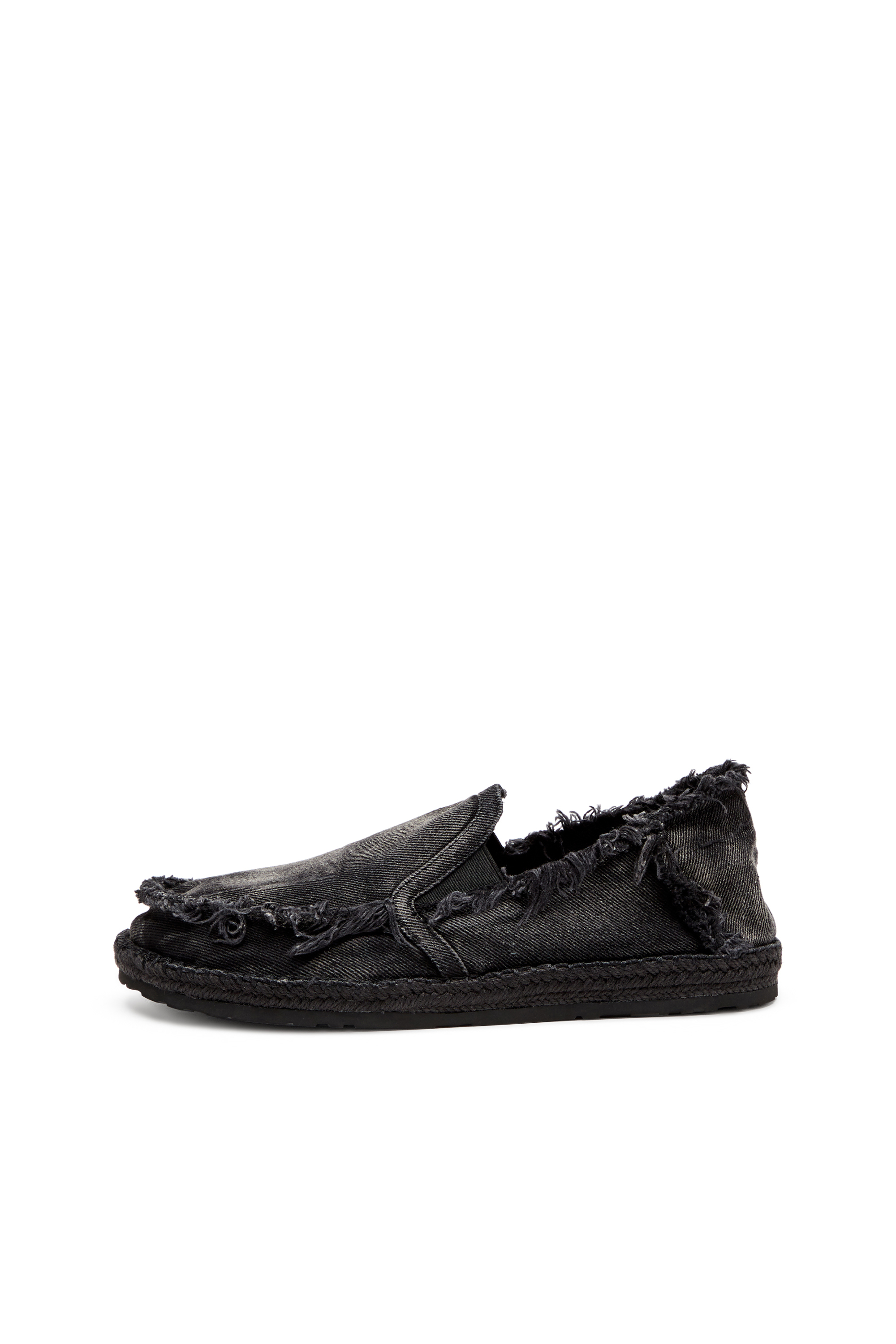 Diesel - D-LUKAS ESP, Herren Loafer-Espadrilles aus vielgetragenem Denim in Schwarz - 2