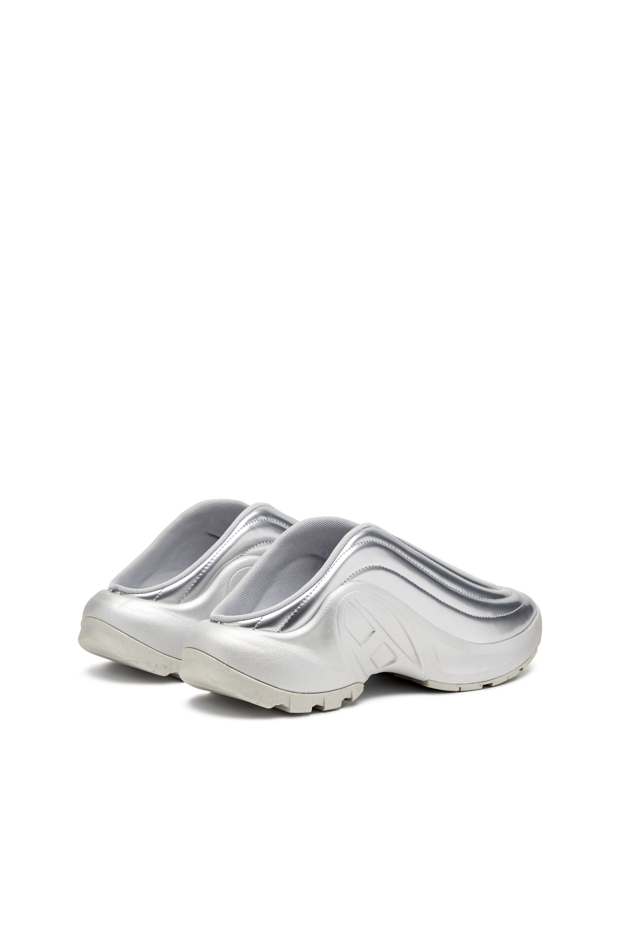 Diesel - S-D-RUNNER MULE X, Unisex Pantoletten in Metallic-Optik in Silber - 4