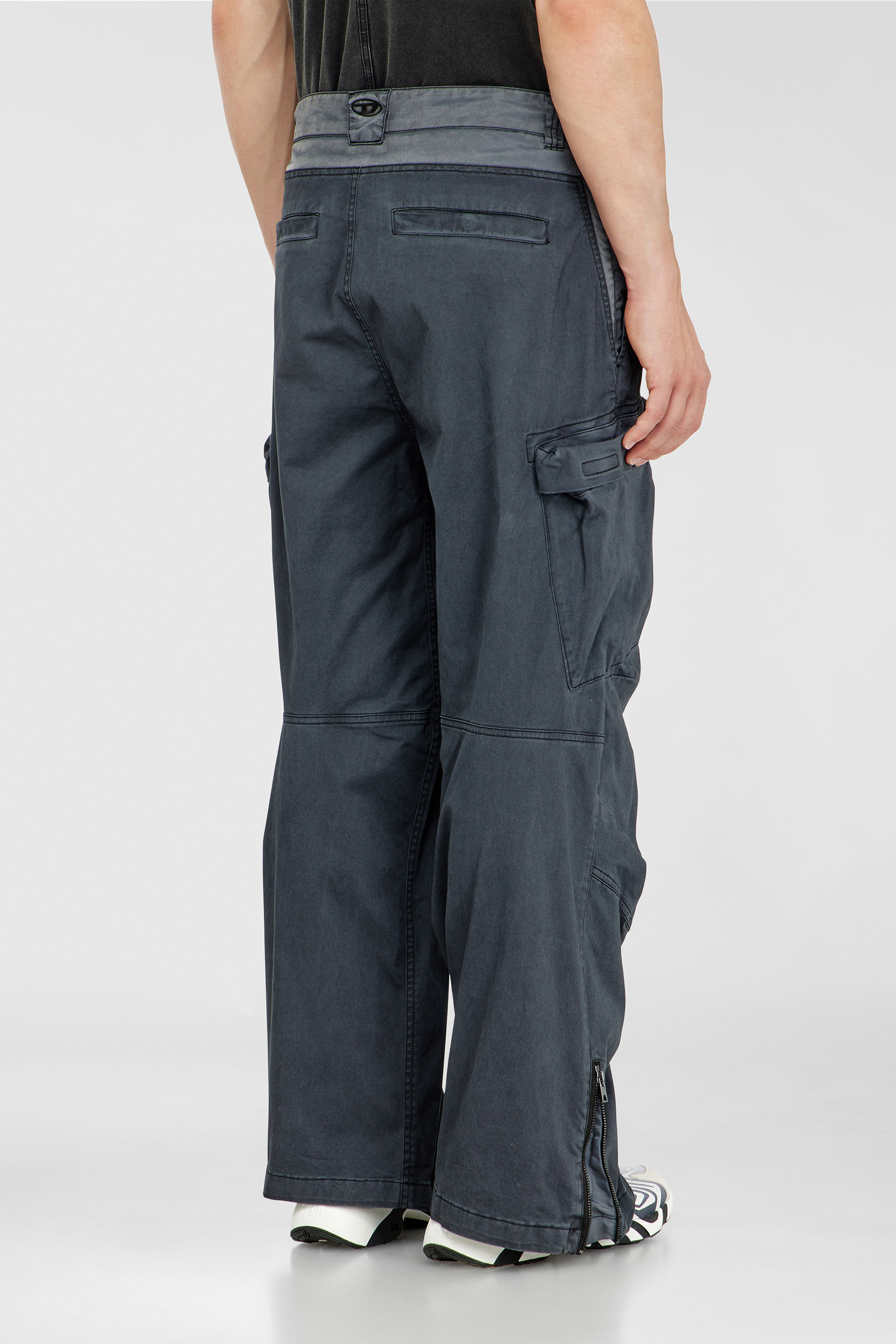 Diesel - P-DELLS, Herren Cargo-Hose aus Baumwolle und Nylon in Blau - 4
