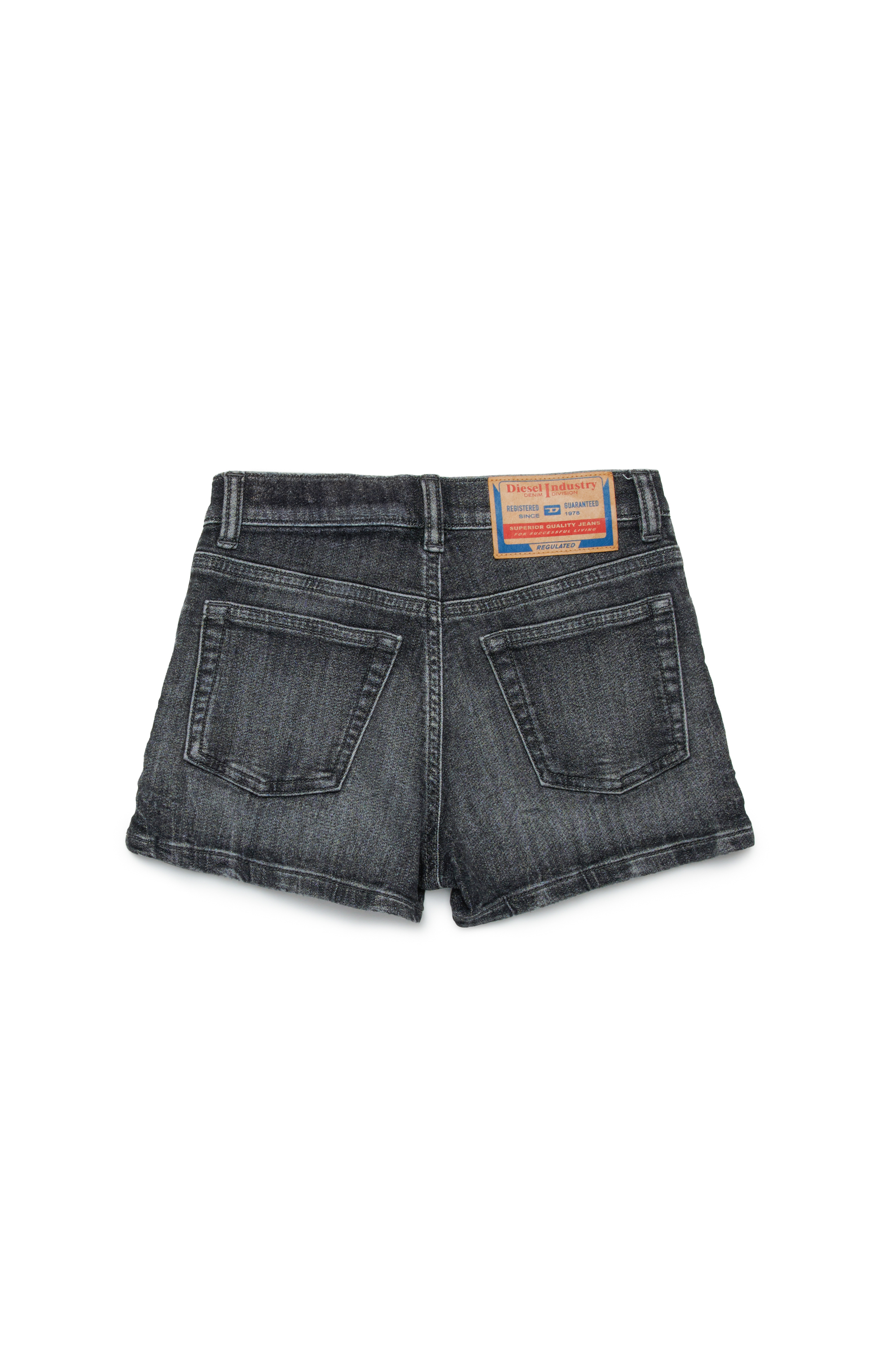 Diesel - PBOYSHORT-S JJJ, Damen Shorts aus JoggJeans mit Rissen in Schwarz - 2