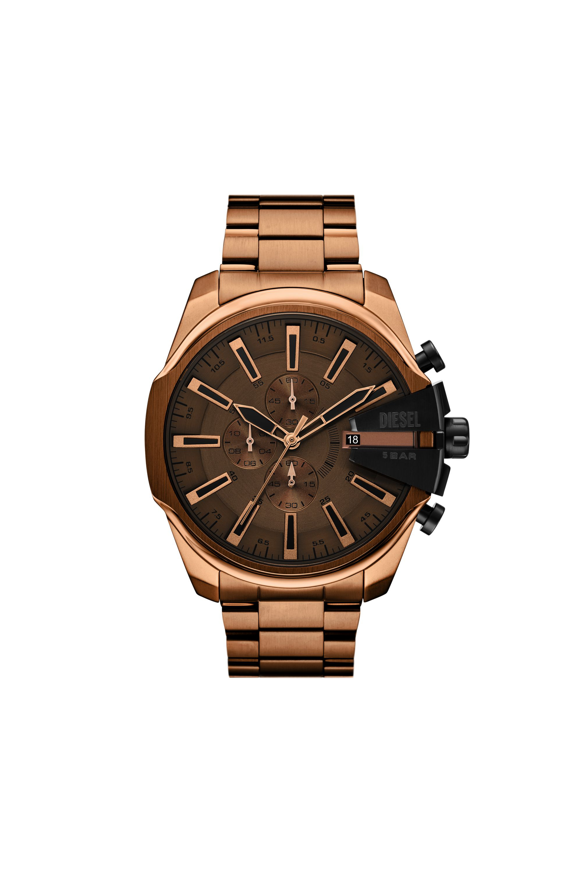 Diesel - DZ4697 WATCH, Herren Mega Chief Slim Braun Edelstahl Uhr in Bronze - 1