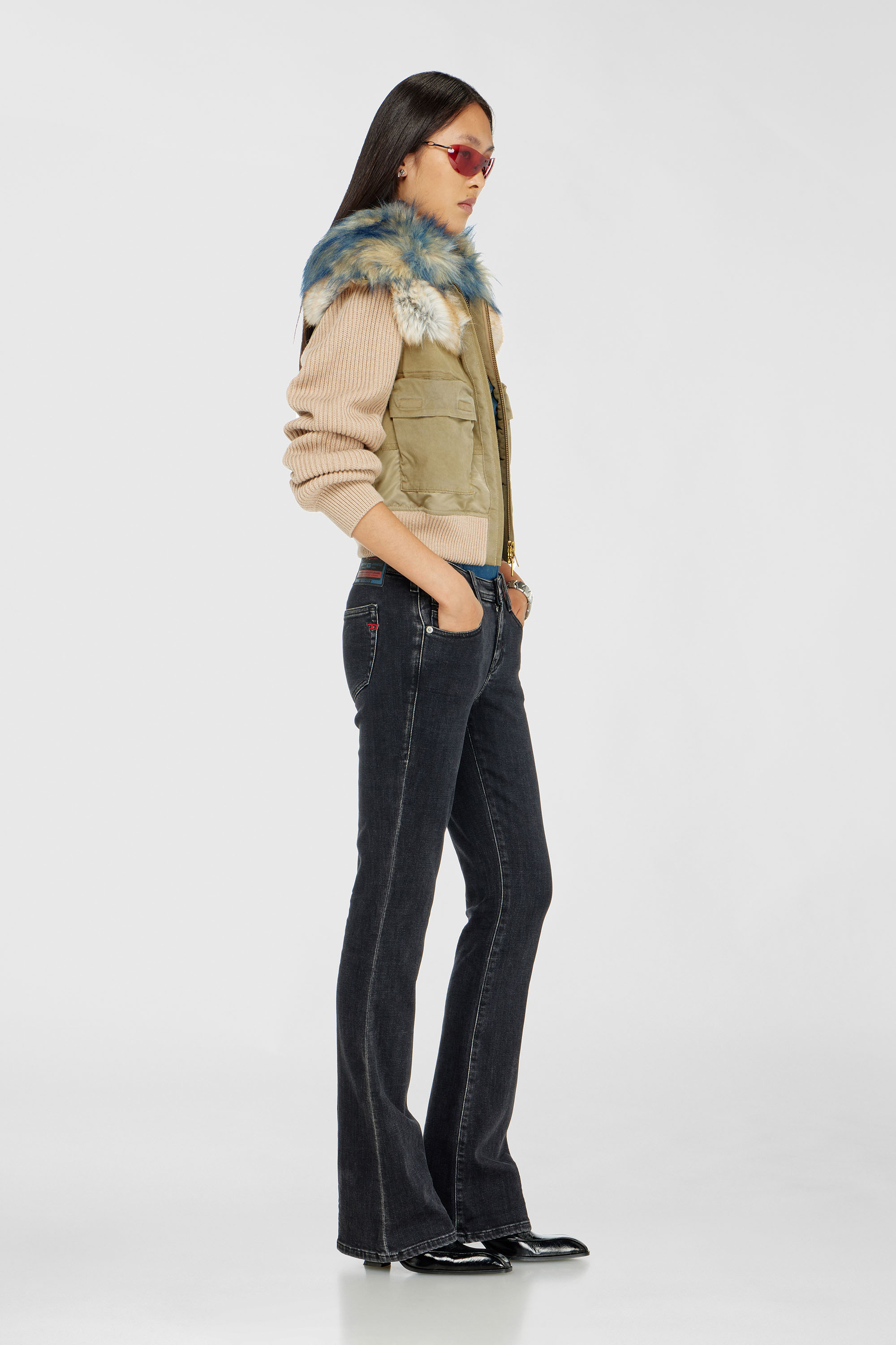 Diesel - Damen Bootcut Jeans 1969 D-Ebbey 09P75, Schwarz/Dunkelgrau - 2