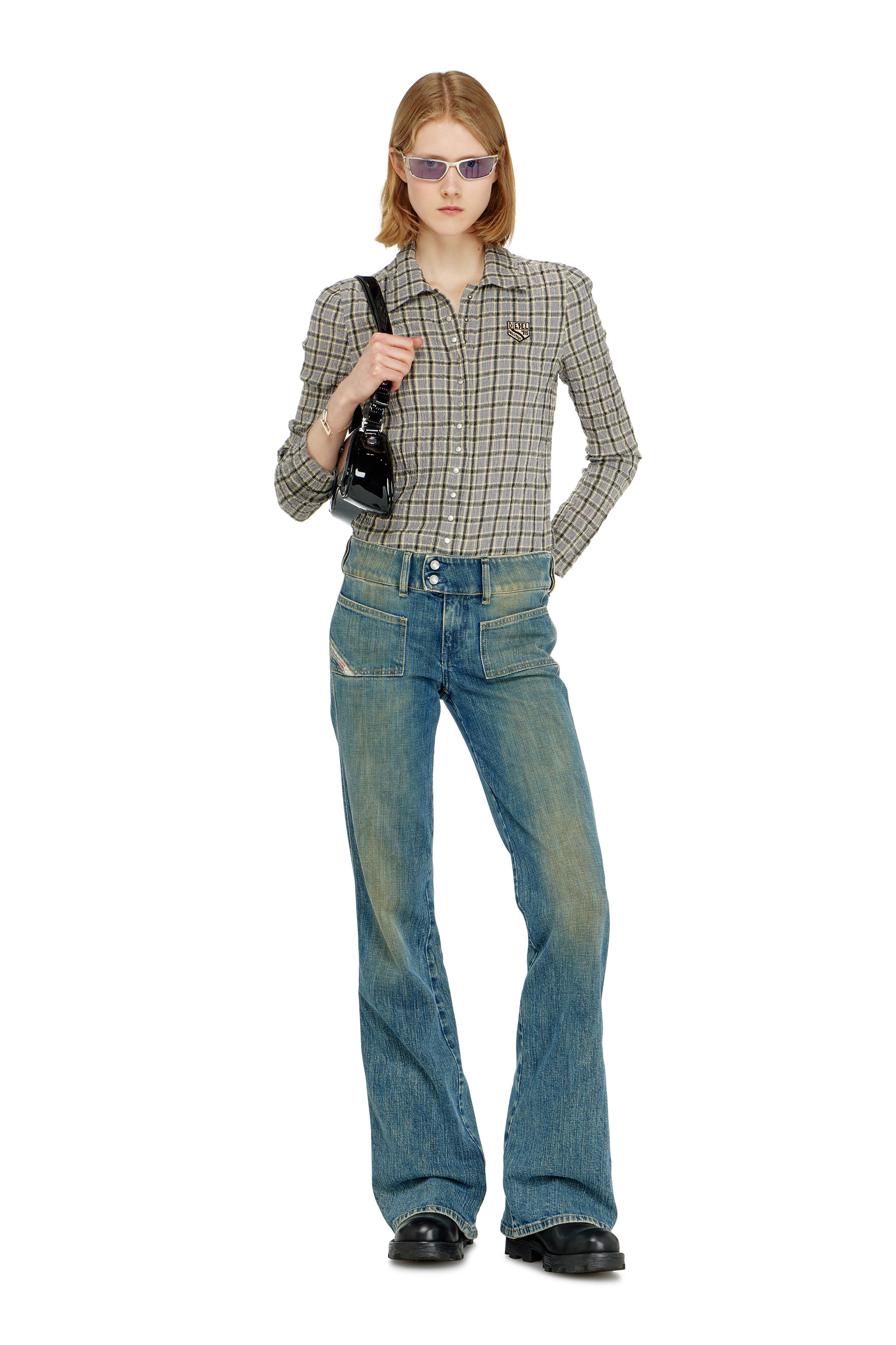 Diesel - Damen Bootcut Jeans D-Hush 007EJ, Mittelblau - 1