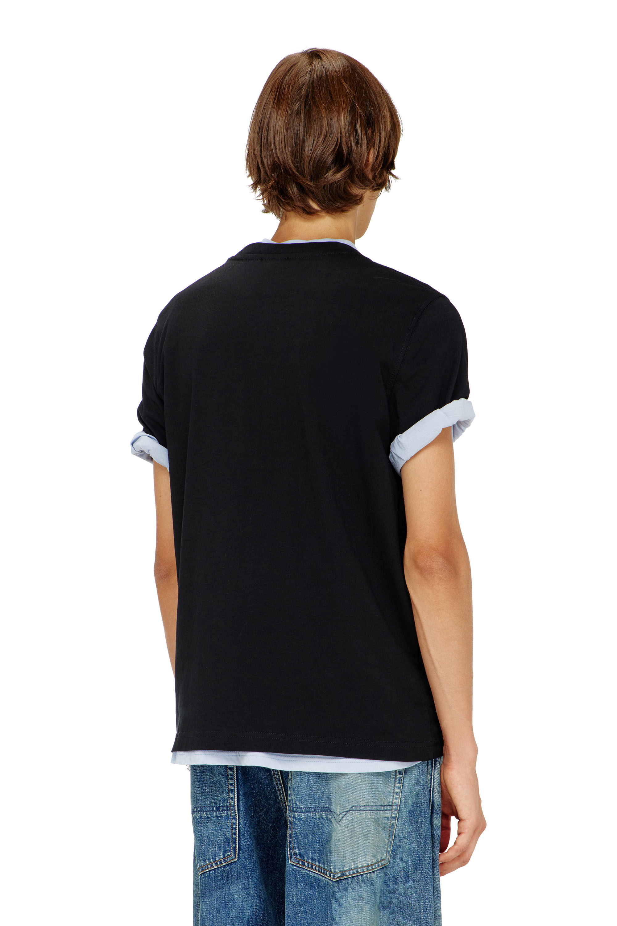 Diesel - T-ADJUST-Q7, Man's T-shirt with blurry Diesel logo in Black - 4