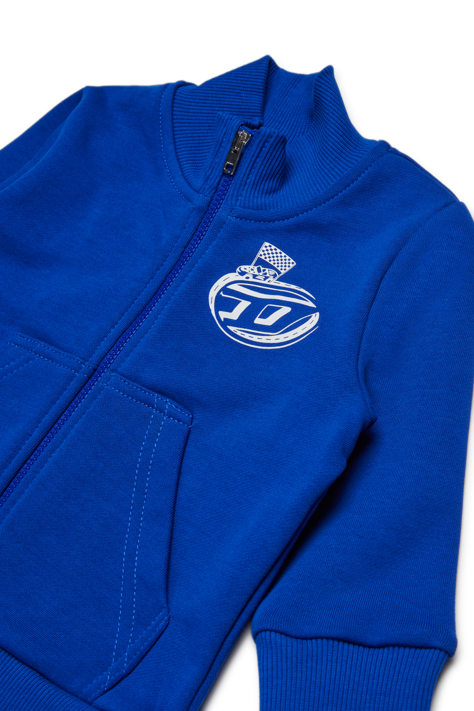 Diesel - SPINVIB, Herren Baumwoll-Sweatshirt mit Reißverschluss in Blau - 3