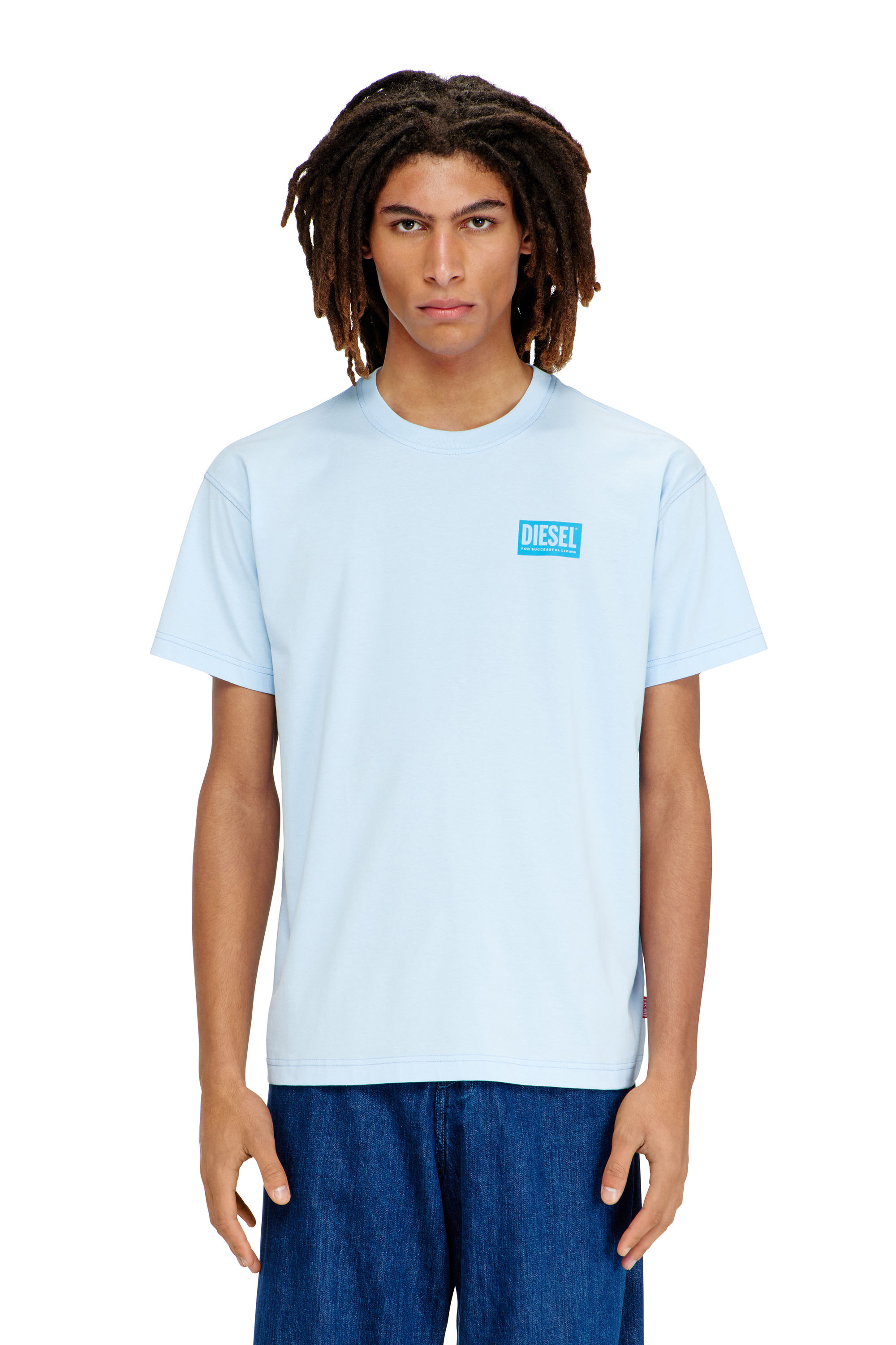 Diesel - T-NORM-V13, Herren T-Shirt mit Plastisol-Print in Azurblau - 1