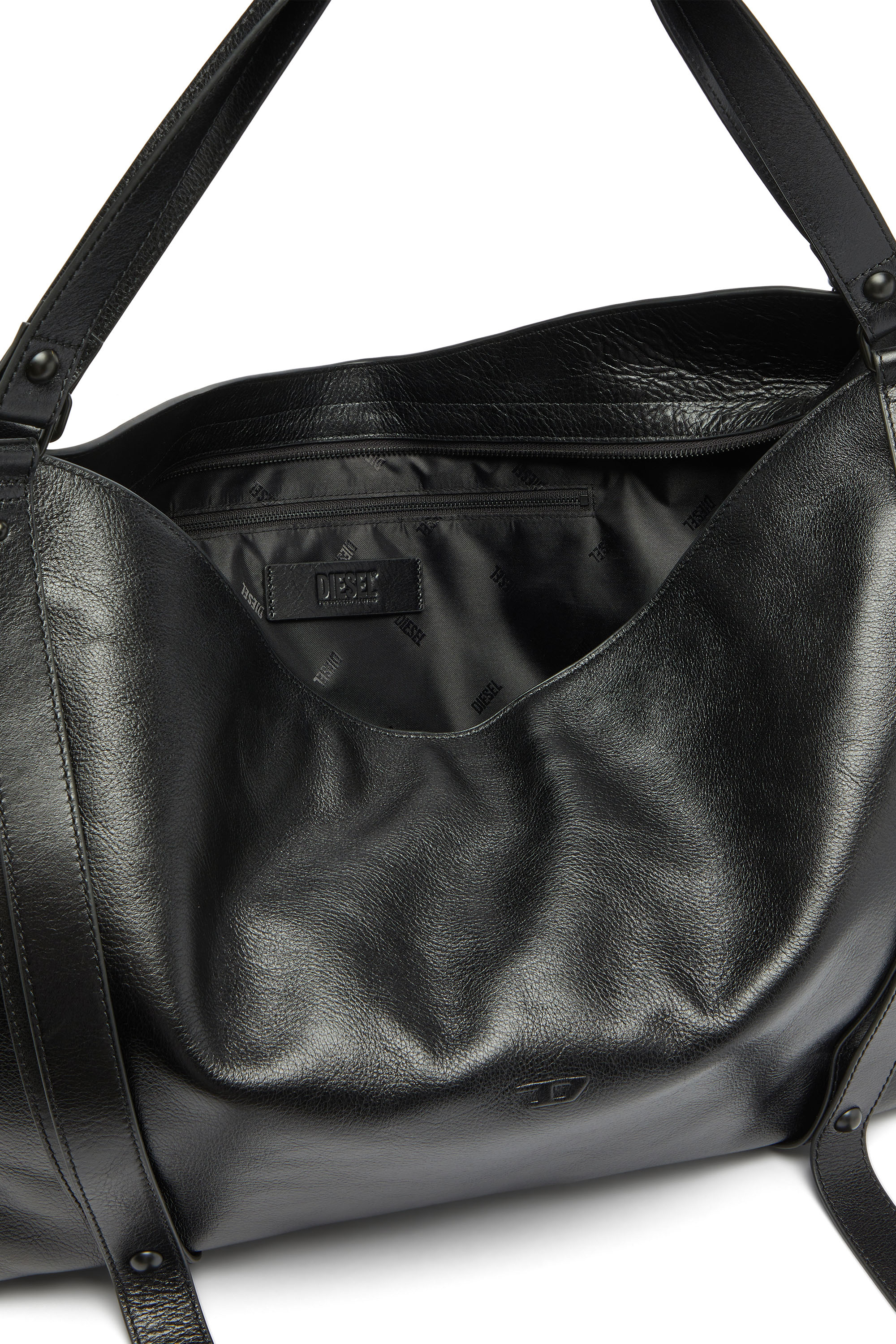 Diesel - D-ONE DUFFLE 48H, Unisex D-One-Duffle-bag aus Leder in Schwarz - 4