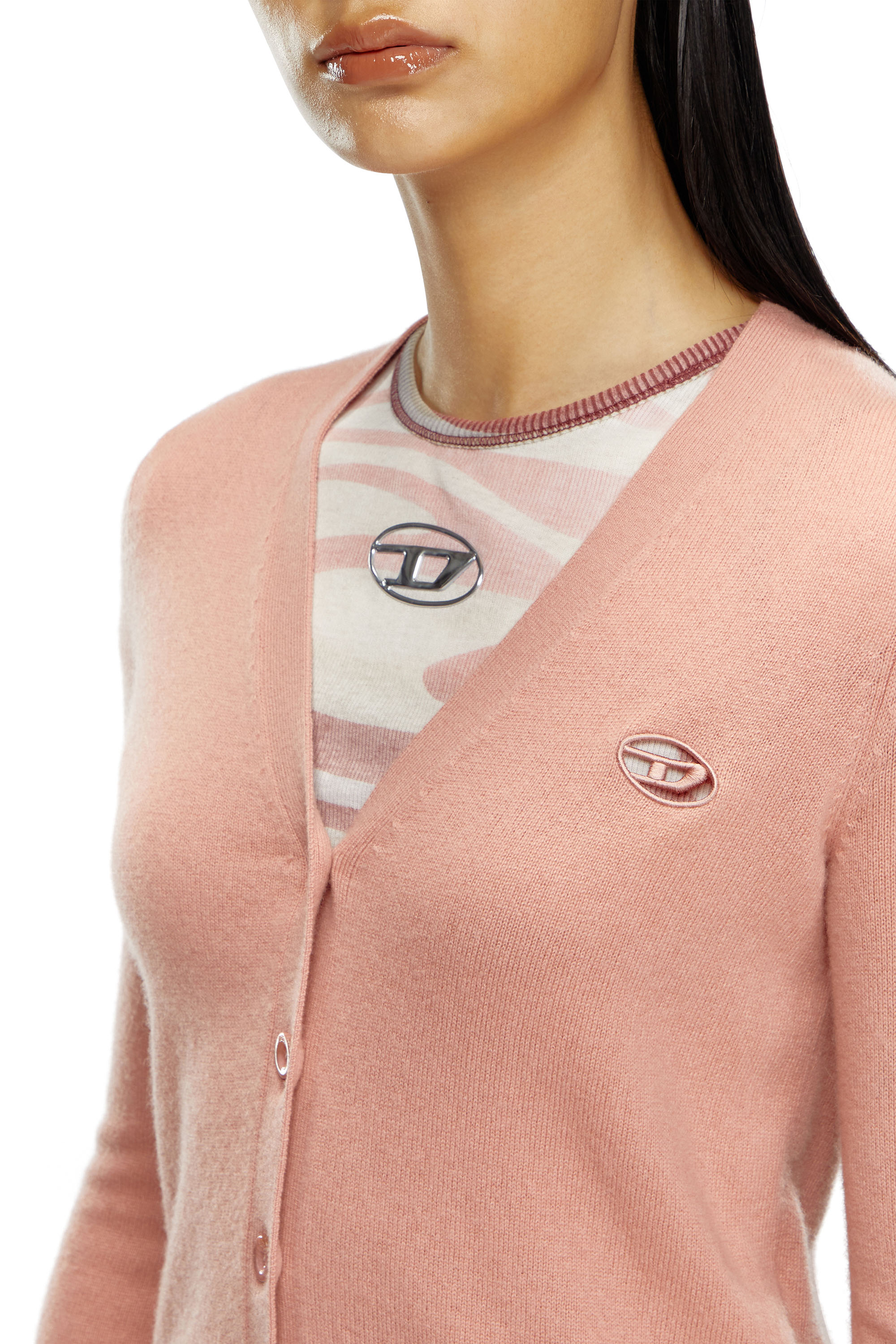 Diesel - M-ARTE, Woman Wool and cashmere cardigan in Pink - Image 5