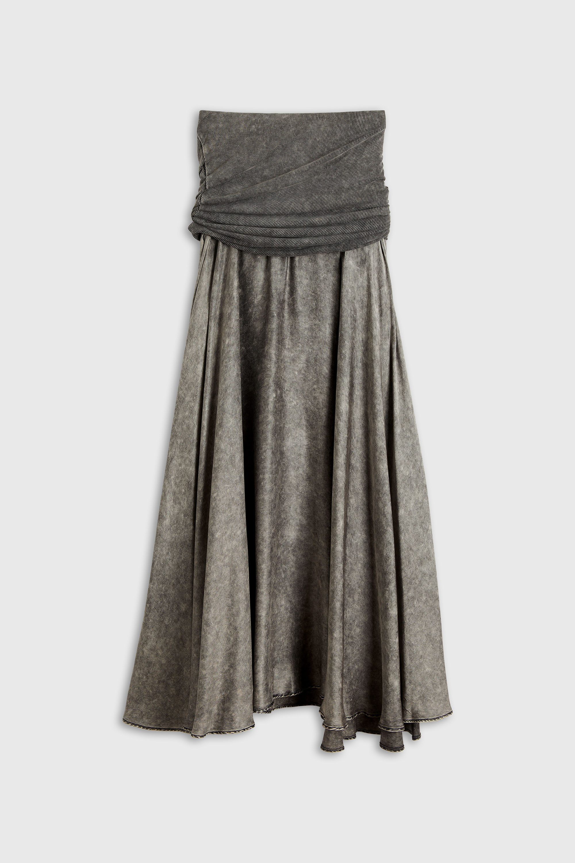 Diesel - O-SYA, Damen Midi-Rock mit gedrehtem Taillenbereich in Grau - 2