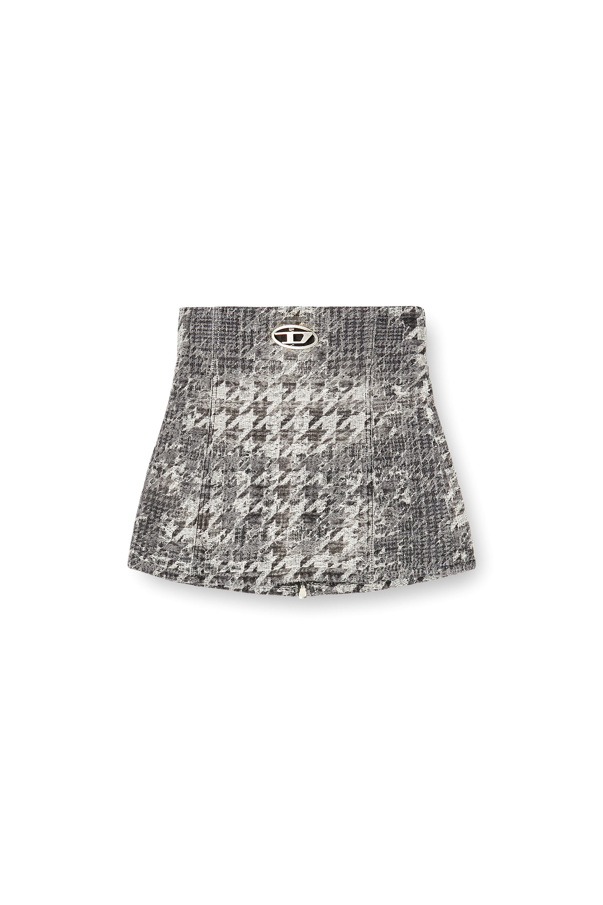 Diesel - DE-ORSET-FSH1, Damen Basque-Gewand aus Prince-of-Wales-Jacquard-Denim in Schwarz/Weiss - 3