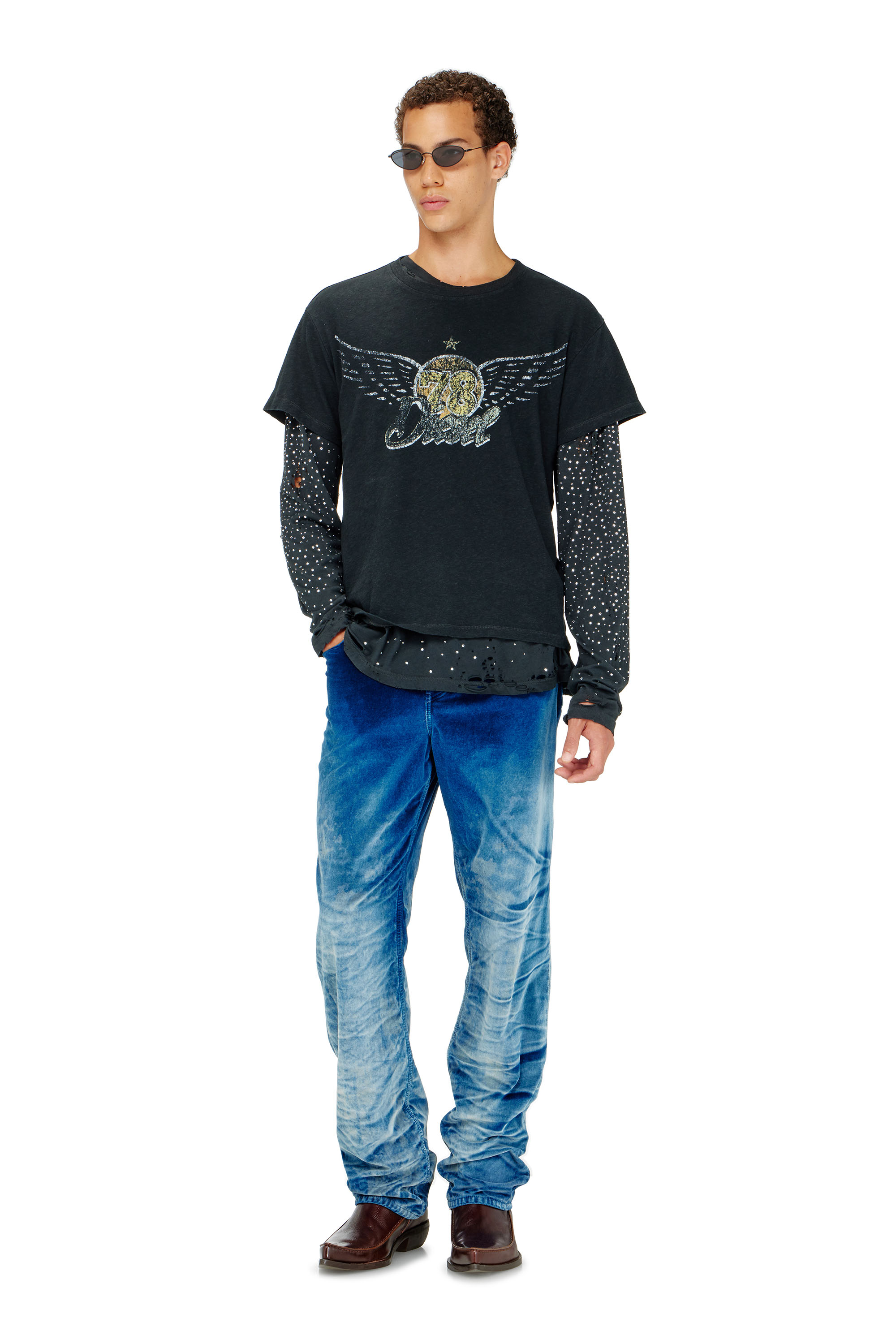 Diesel - T-GERIO-A, Herren T-Shirt aus Baumwolle-Hanf mit Konzertgrafik in null - 1