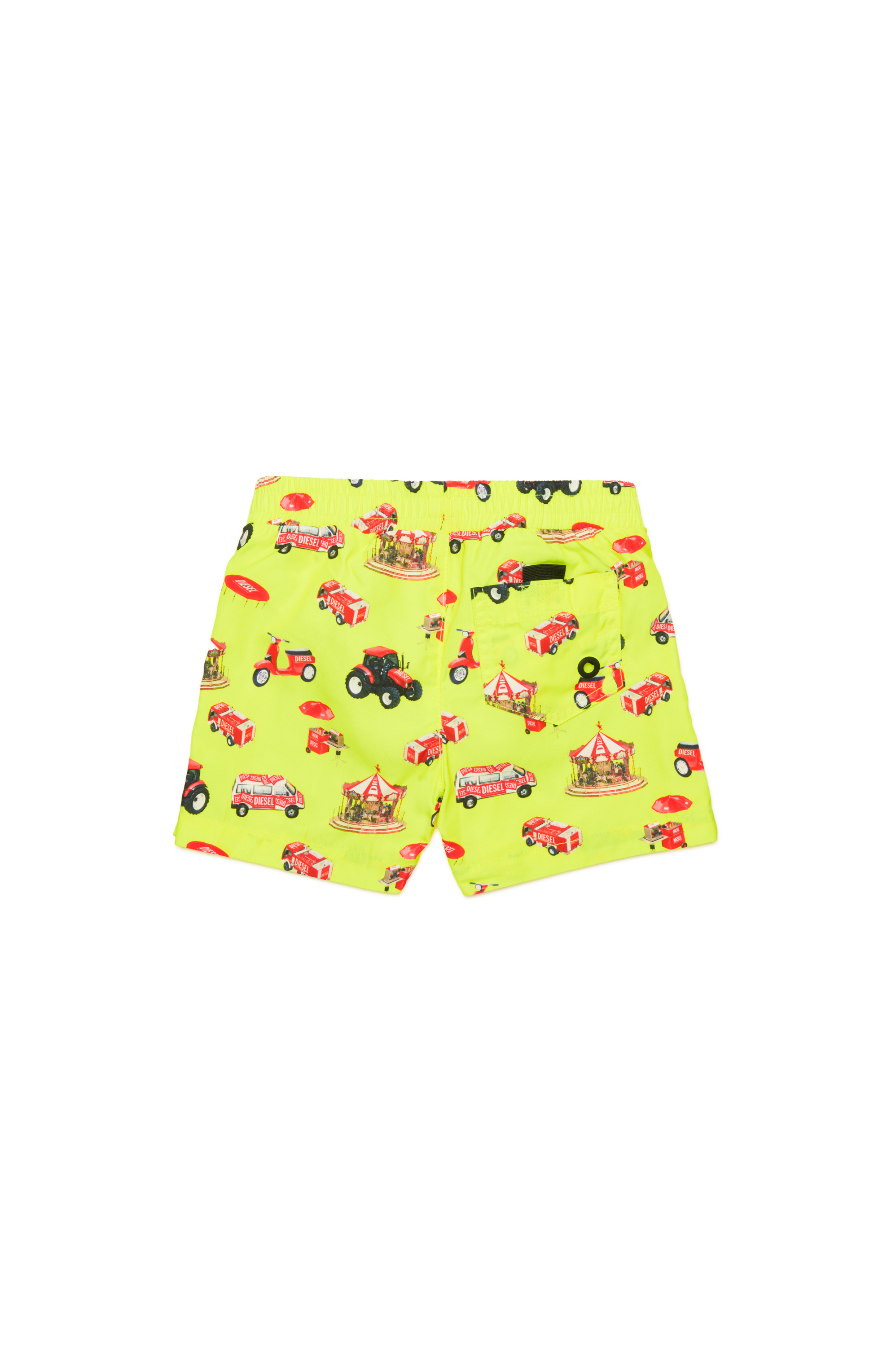 Diesel - MIPANB, Man's Swim shorts with vehicle print in Yellow Fluo - 2