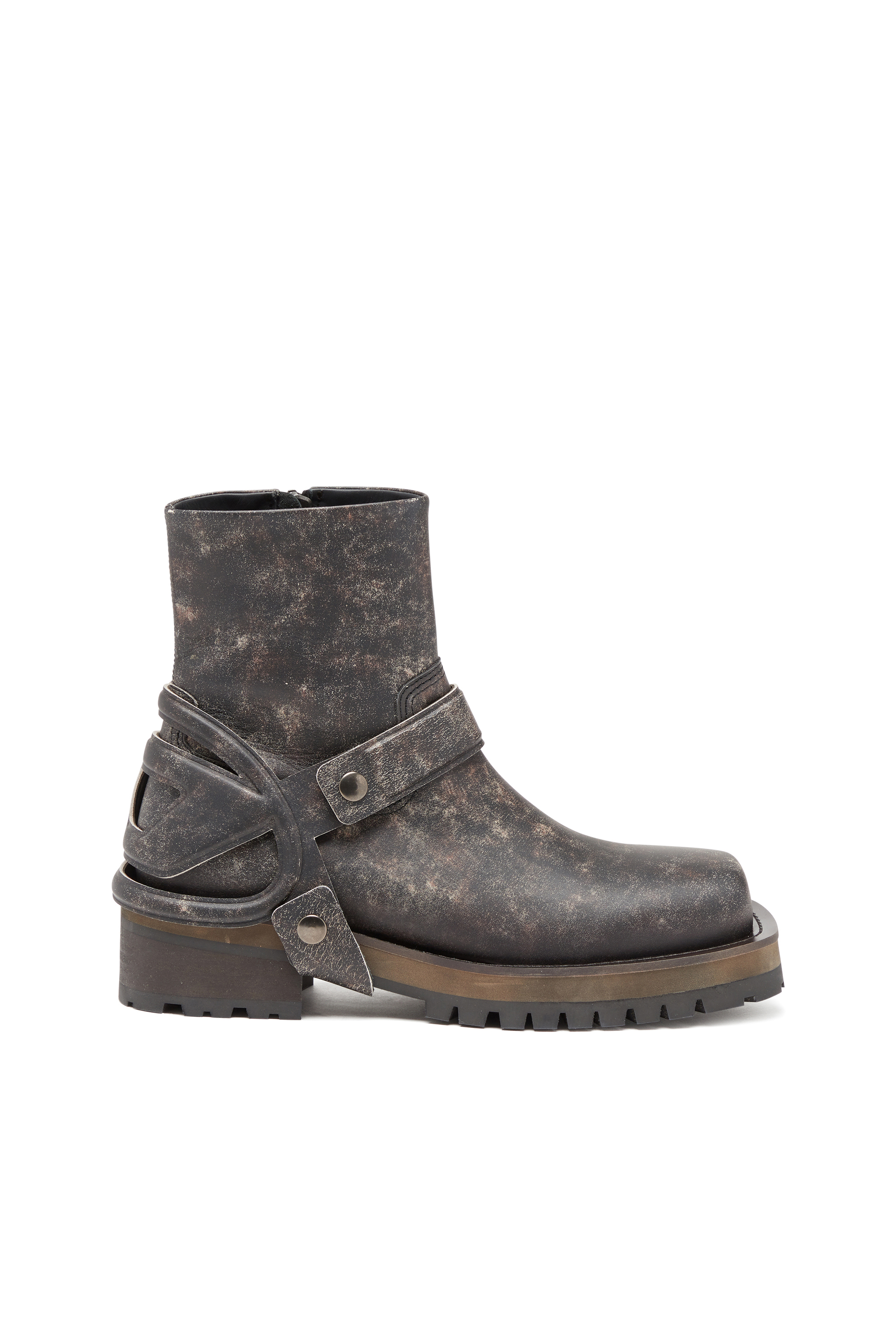 Diesel - D-TEXAN CH, Herren D-Texan-Riemen-Boots aus Distressed-Leder in Dunkelbraun - 1