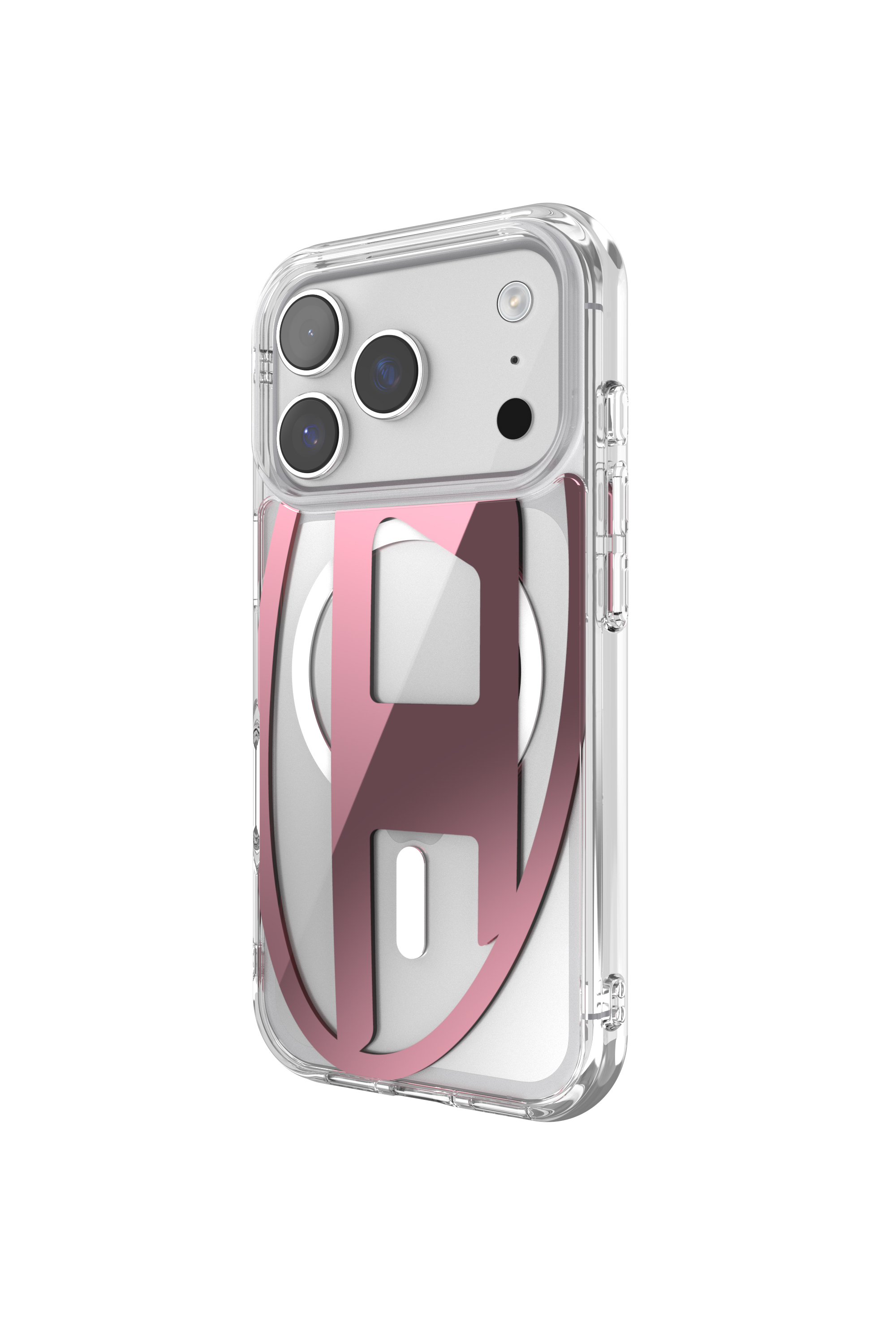 Diesel - 60421 AOP CASE, Unisex Oval D Metallgeh&auml;use mit Magsafe f&uuml;r iPhone 17 Pro in Rosa - 4