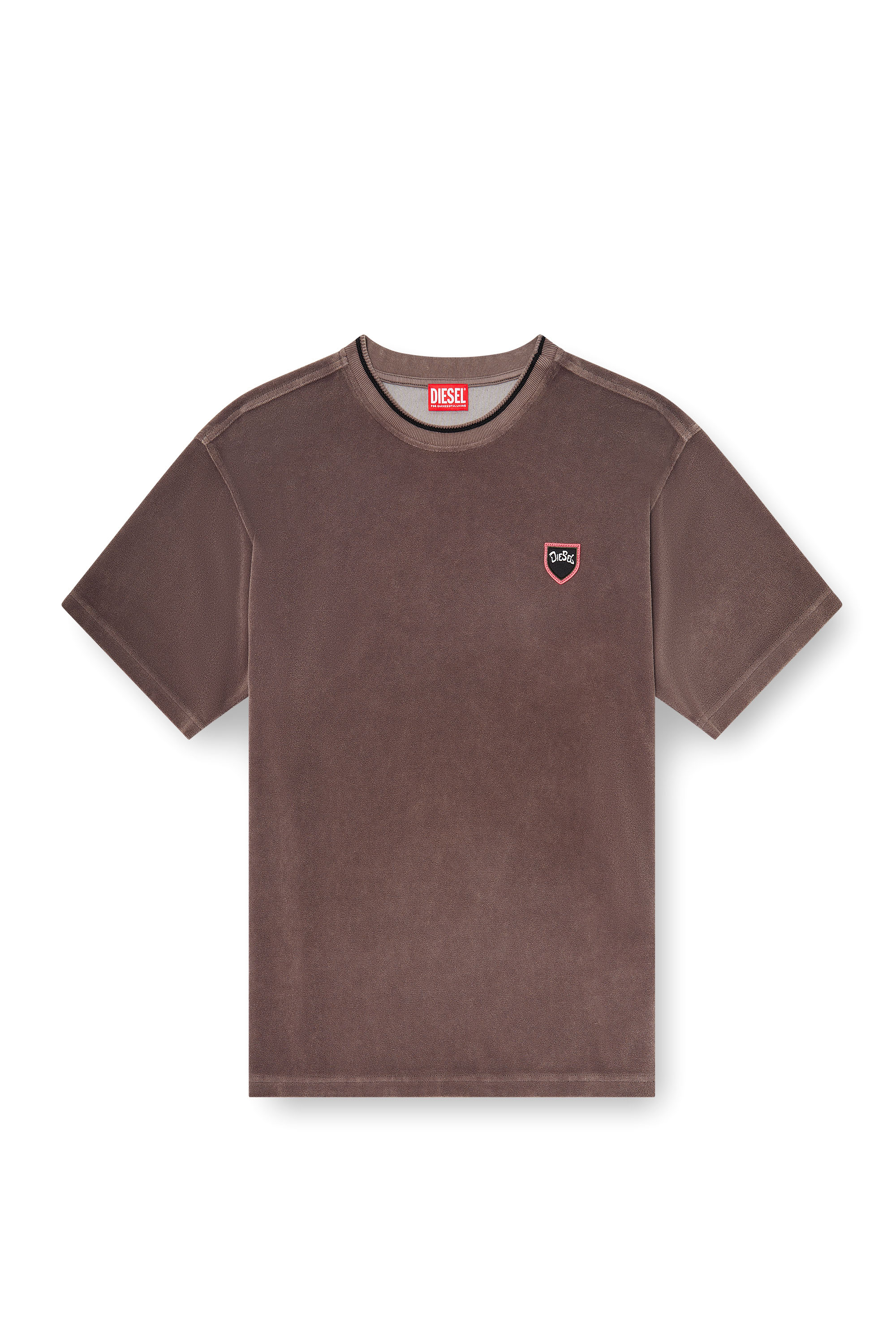 Diesel - T-SPONGY, Herren Chenille-T-Shirt mit shield patch in null - 2
