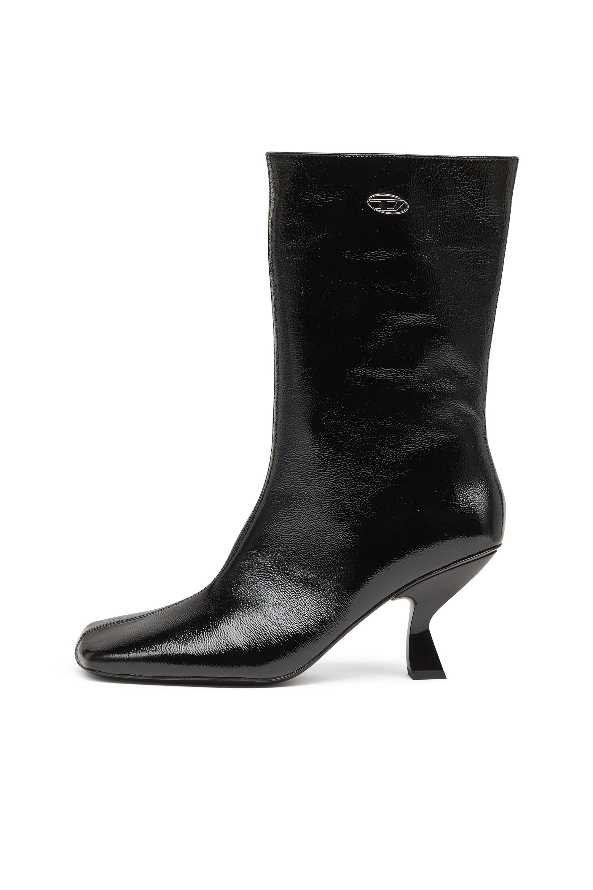 Diesel - D-AMBER TUBE 75, Damen D-Amber-Stiefeletten mit quadratischer Spitze und Naplak-Effekt in Schwarz - 2
