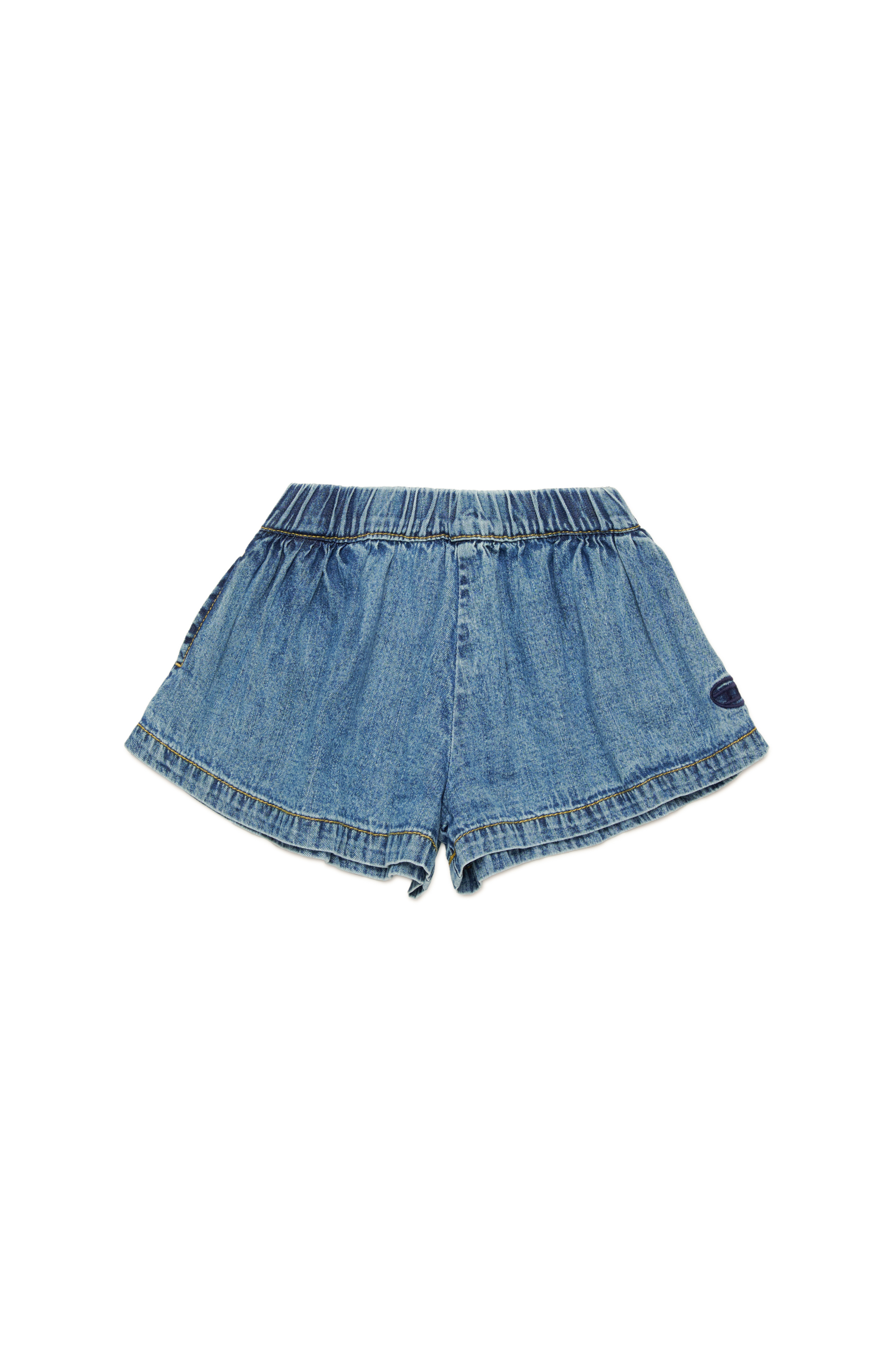 Diesel - PIXIB, Damen Shorts aus Denim mit Oval D-Stickerei in Mittelblau - 1