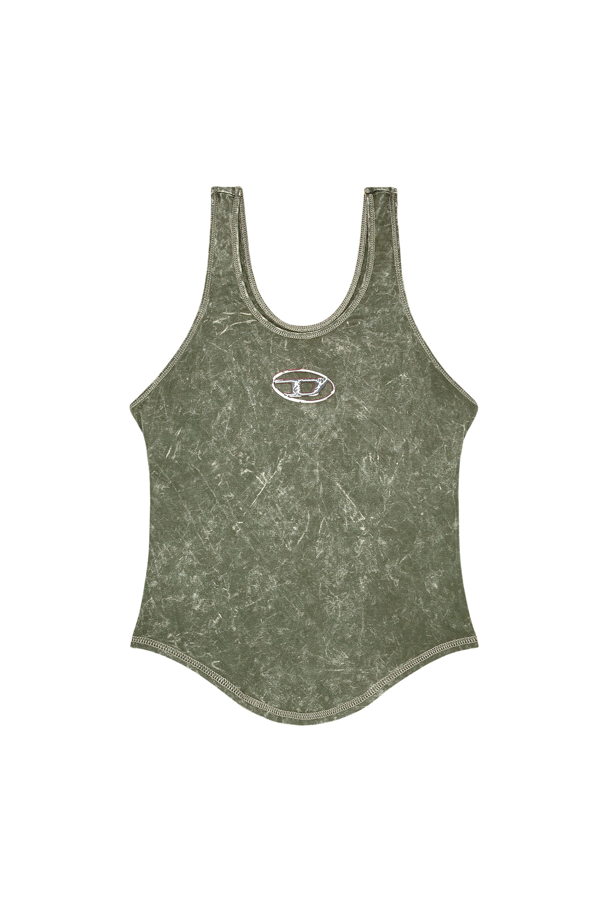 Diesel - T-AVENA-P1, Damen Rückenfreies Top mit marmoriertem Effekt in Grün - Image 3