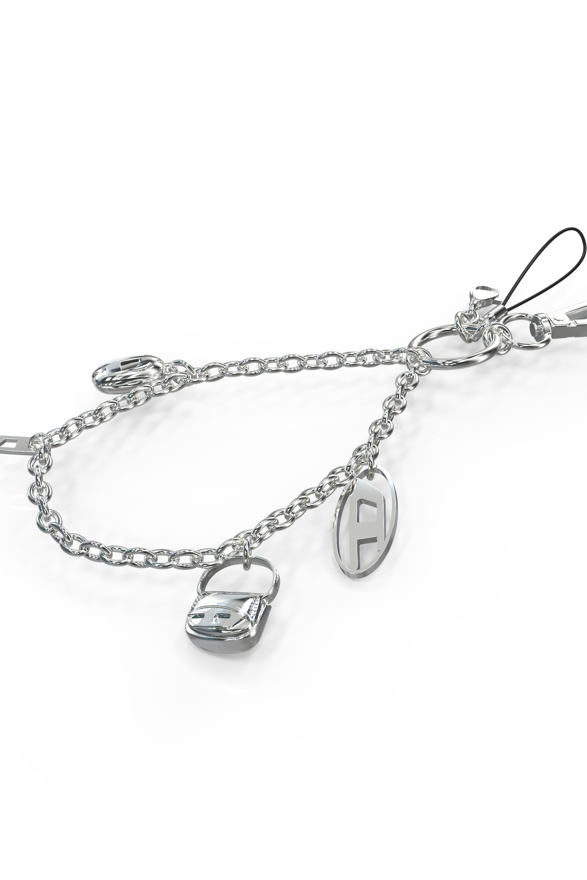 Diesel - 60456  PHONE CHARM, Unisex Telefonanhänger & Anhängerhalter & Staubschutzkappe in Silber - 3