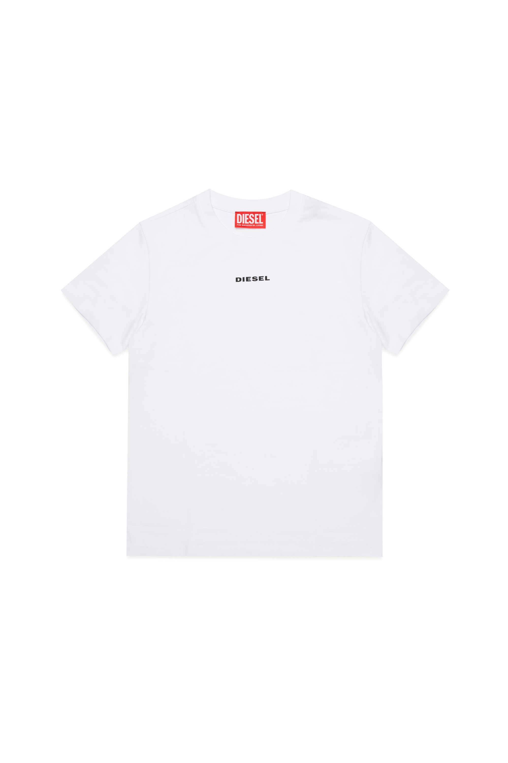 Diesel - UTATOR, Herren T-Shirt aus Stretch-Baumwolle mit Schriftzug in Weiß - 1