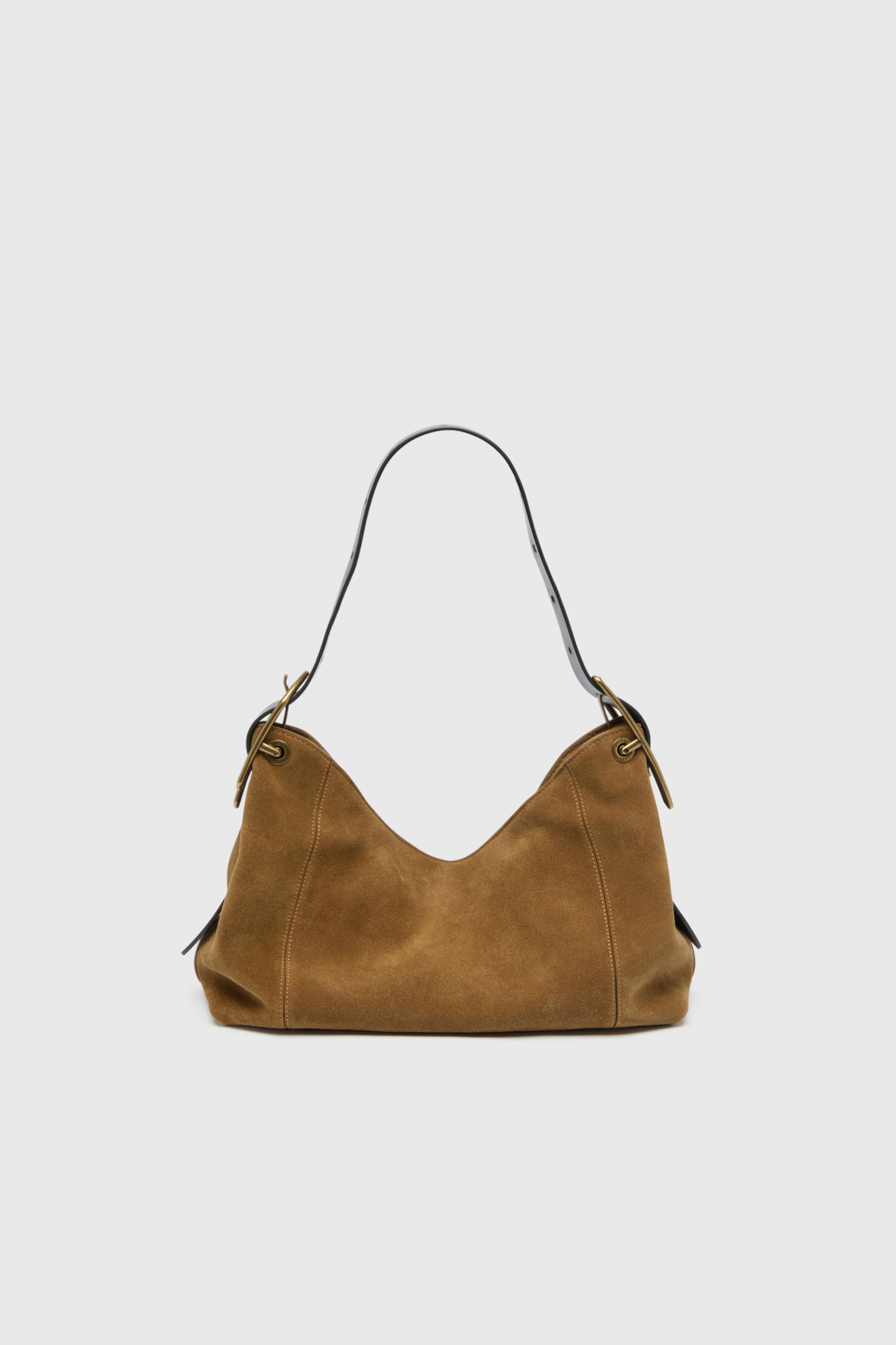 Diesel - D-LINE HOBO S, Damen D-Line Schultertasche aus gewachstem Veloursleder in Hellbraun - 3